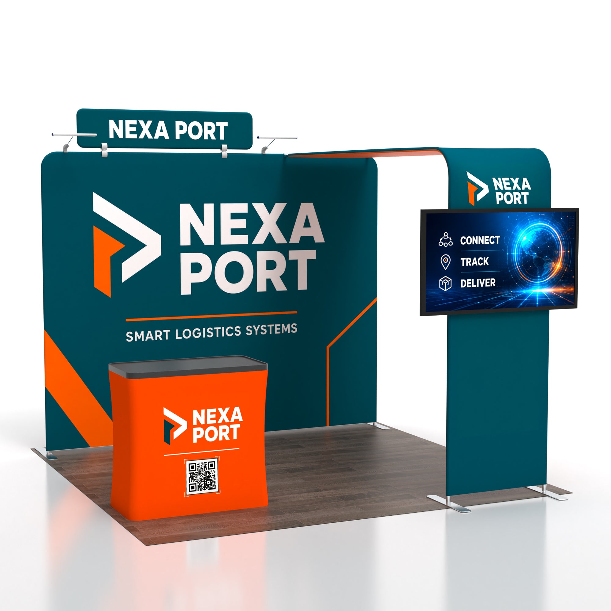 10x10 TenseFlex™ Media Bridge Booth Display