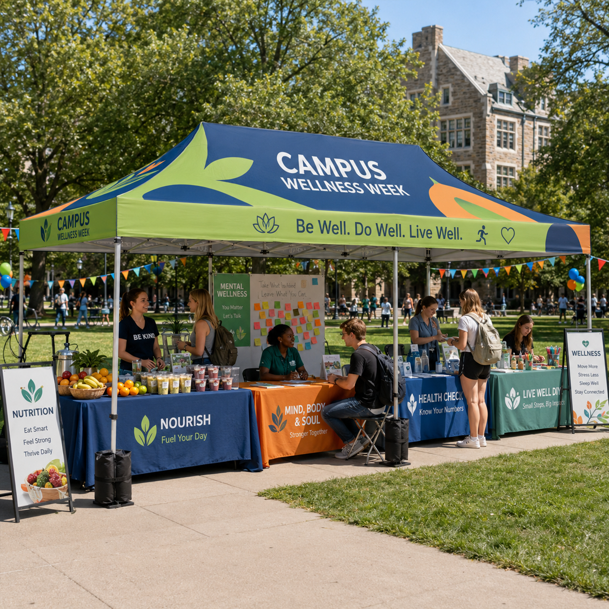 Custom 10x20 Pop Up Canopy Tent, Branded Outdoor Vendor Booth with Logo Printing for Events, Markets & Promotions - QuickShowDisplay