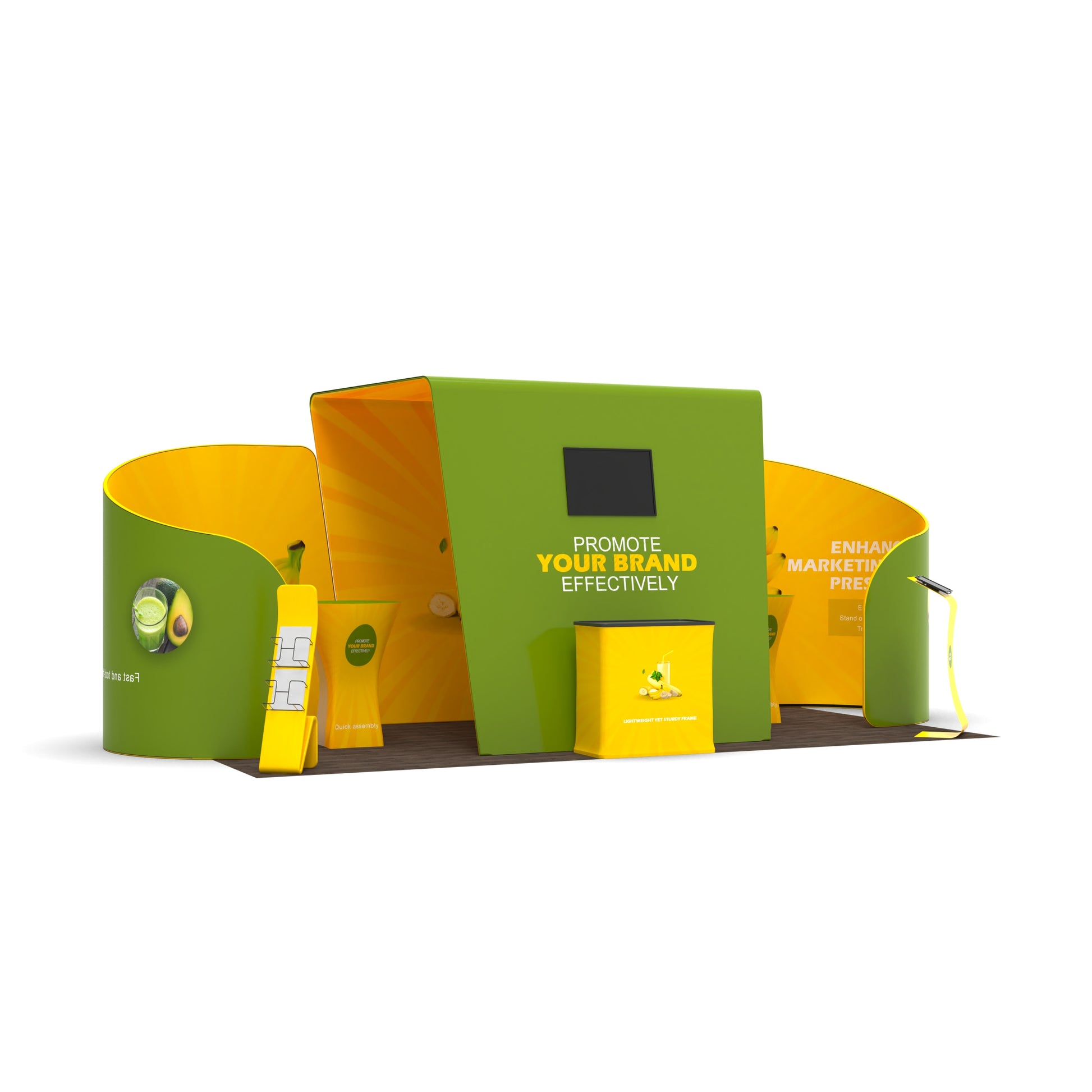 10x20 Trade Show Media Booth 04 - QuickShowDisplay