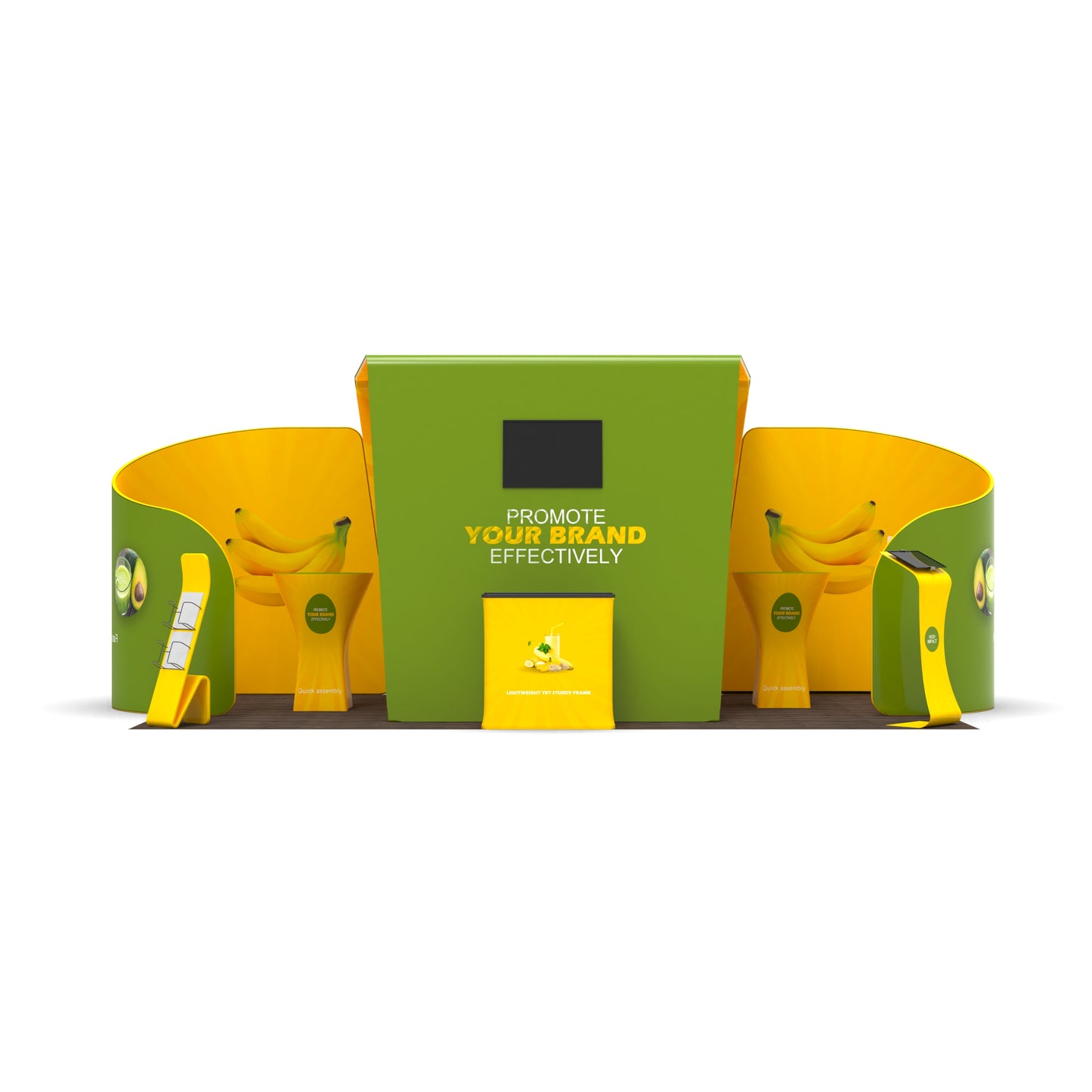 10x20 Trade Show Media Booth 04 - QuickShowDisplay