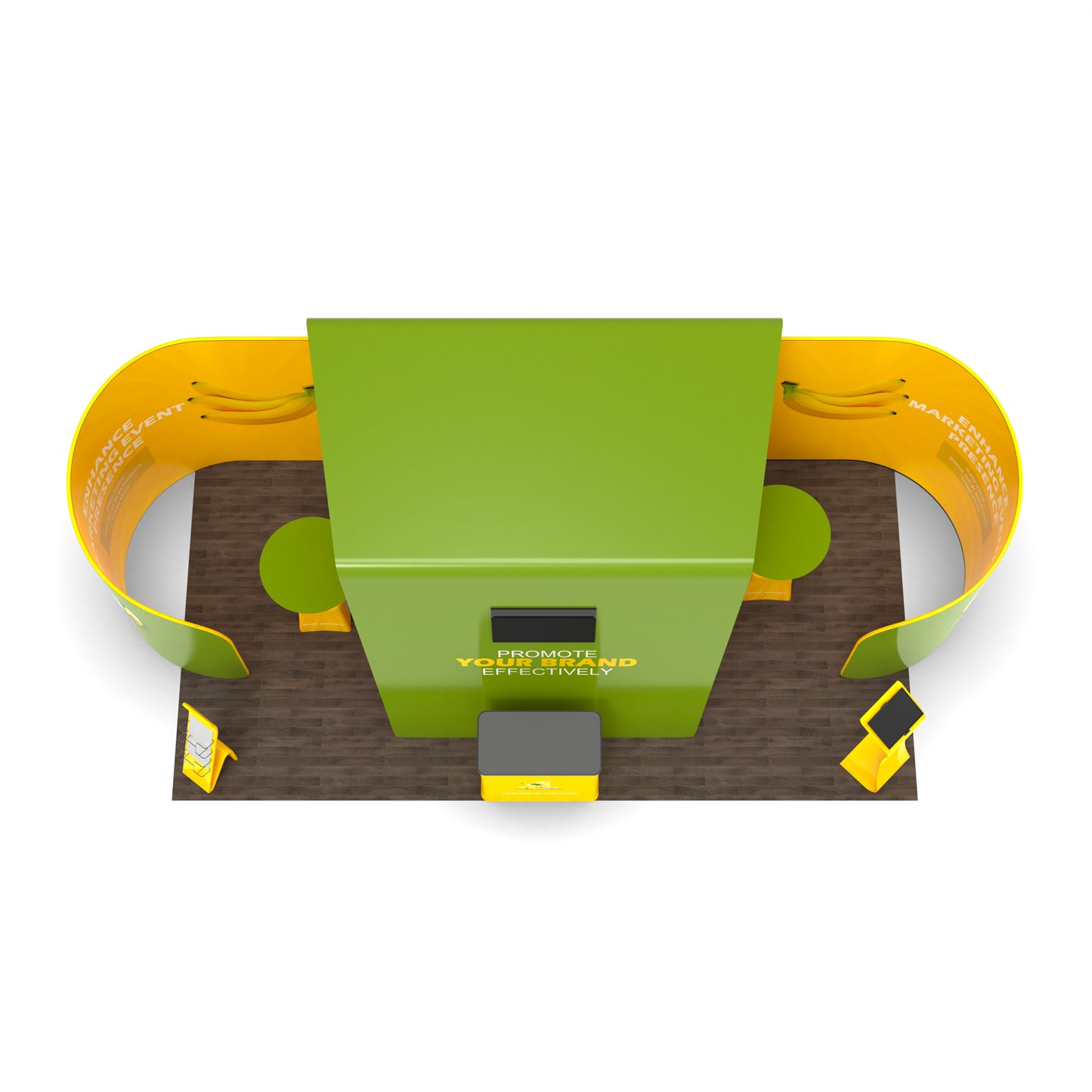 10x20 Trade Show Media Booth 04 - QuickShowDisplay