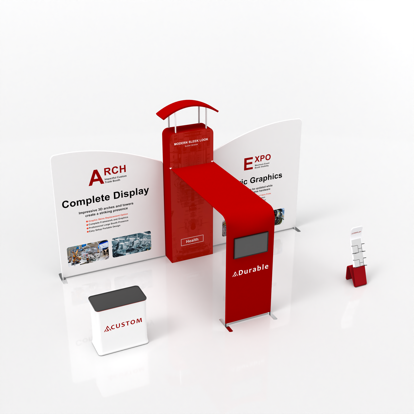 10x20 Trade Show Media Booth 02 - QuickShowDisplay