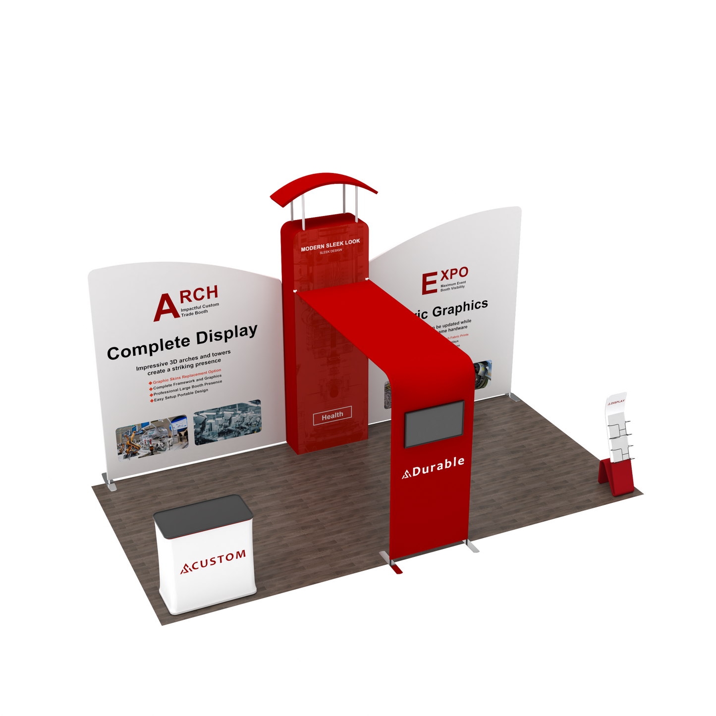 10x20 Trade Show Media Booth 02 - QuickShowDisplay