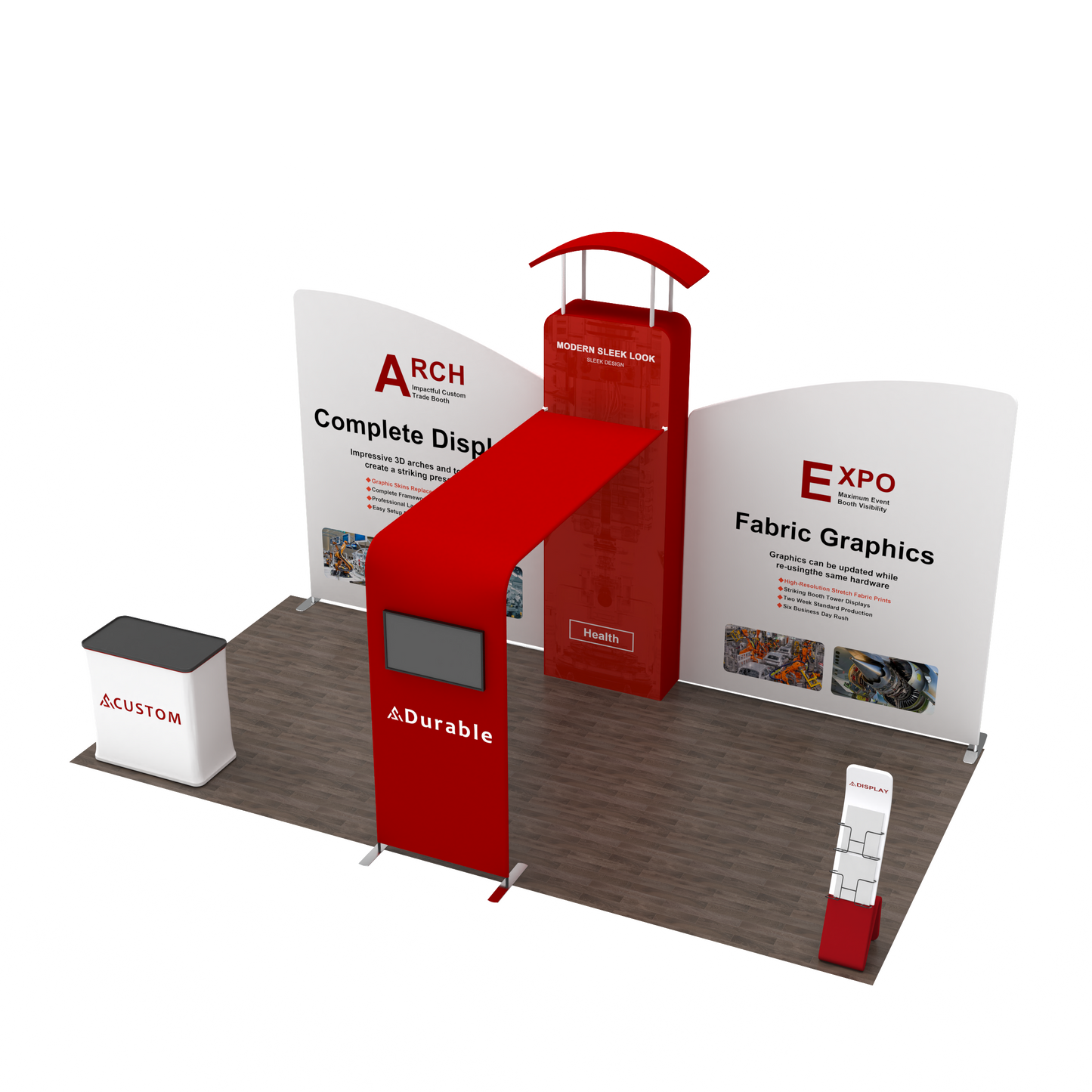 10x20 Trade Show Media Booth 02 - QuickShowDisplay