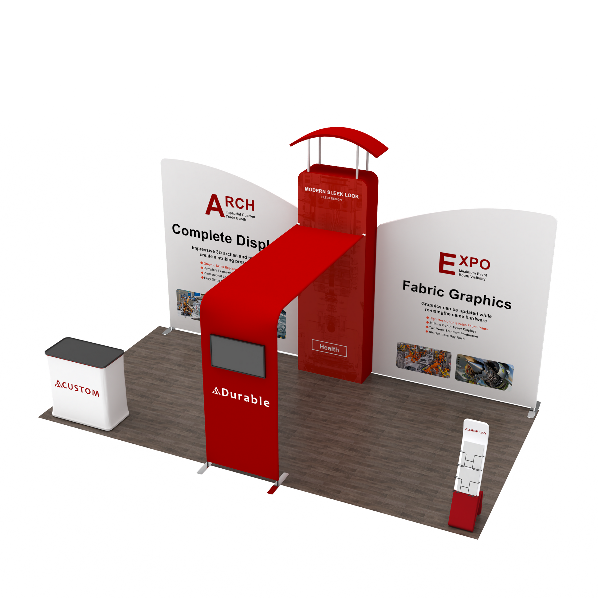 10x20 Trade Show Media Booth 02 - QuickShowDisplay