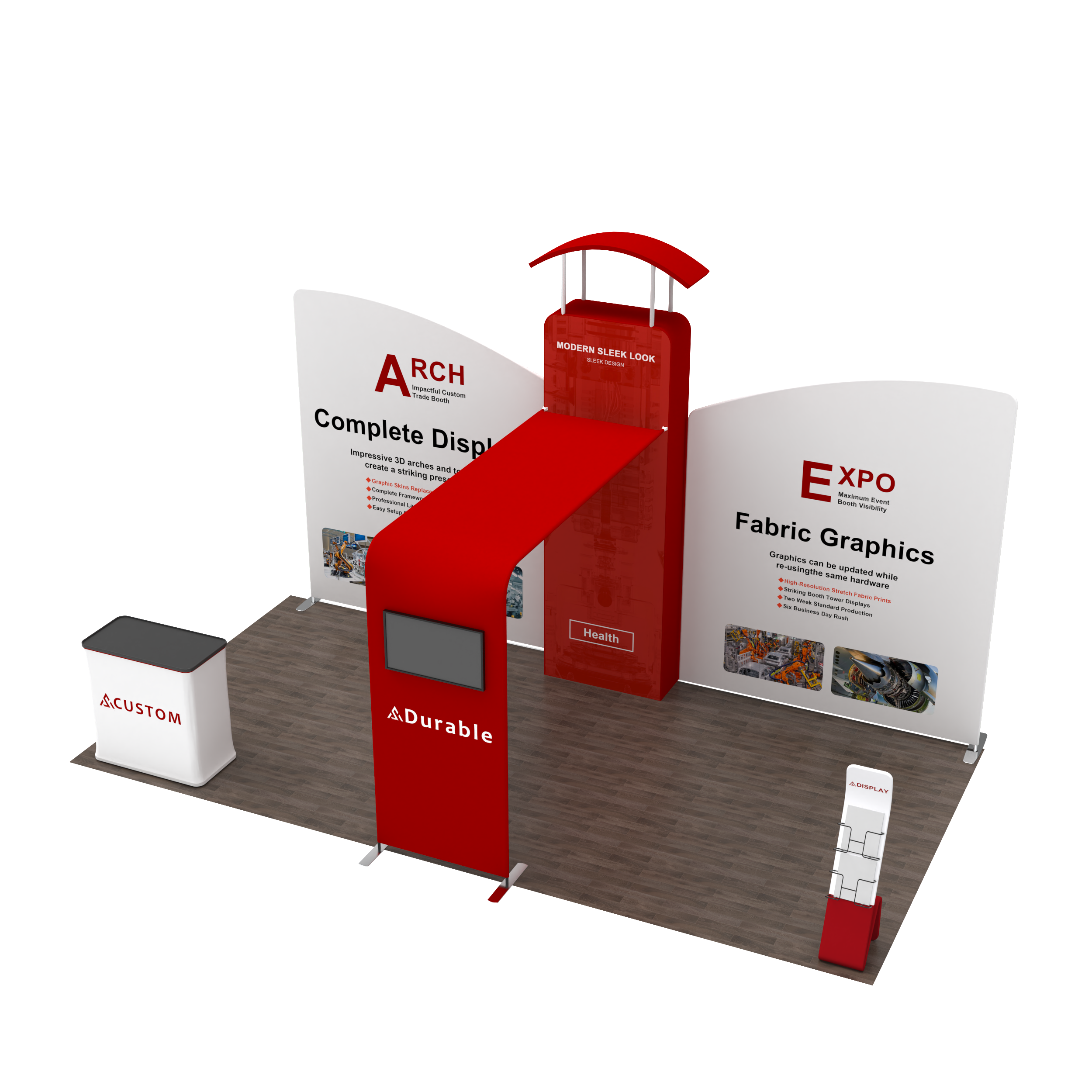 10x20 Trade Show Media Booth 02 - QuickShowDisplay