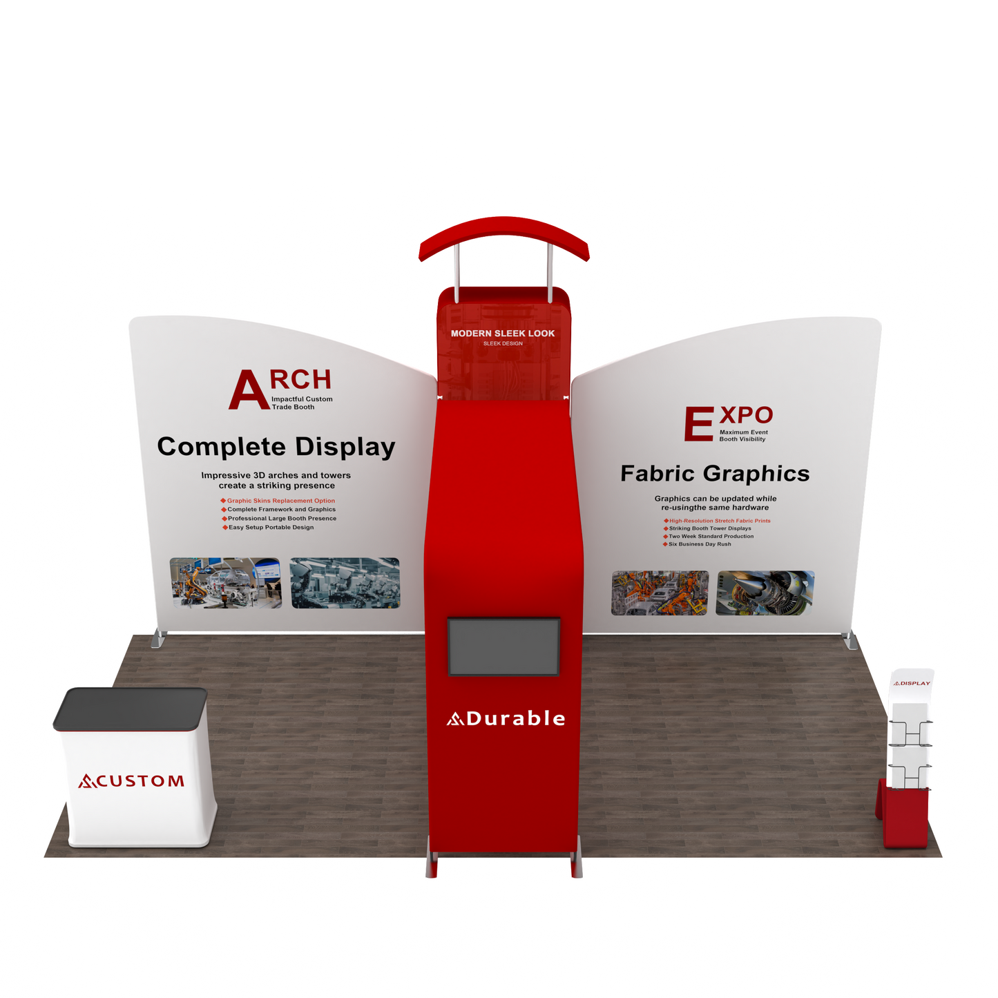 10x20 Trade Show Media Booth 02 - QuickShowDisplay