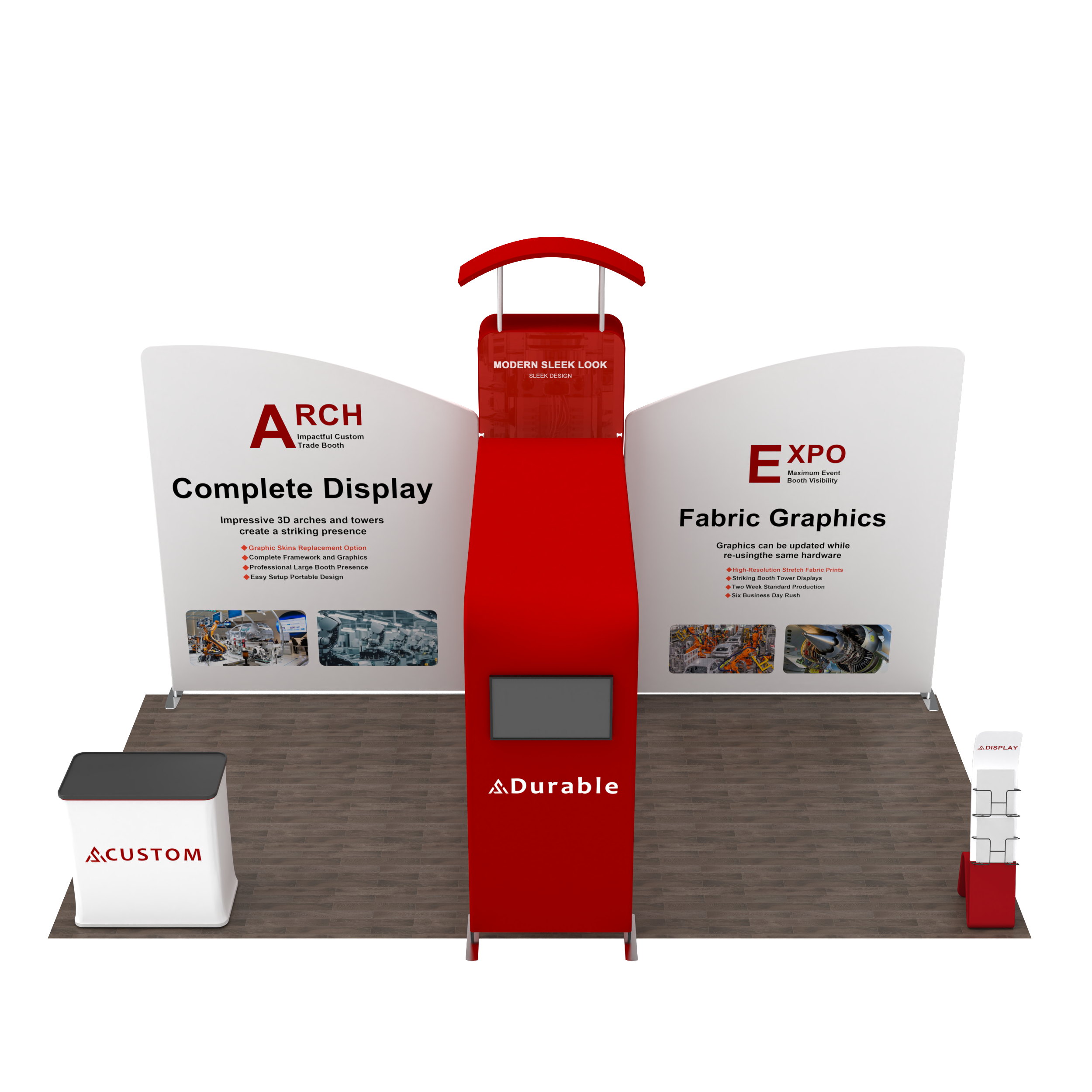 10x20 Trade Show Media Booth 02 - QuickShowDisplay