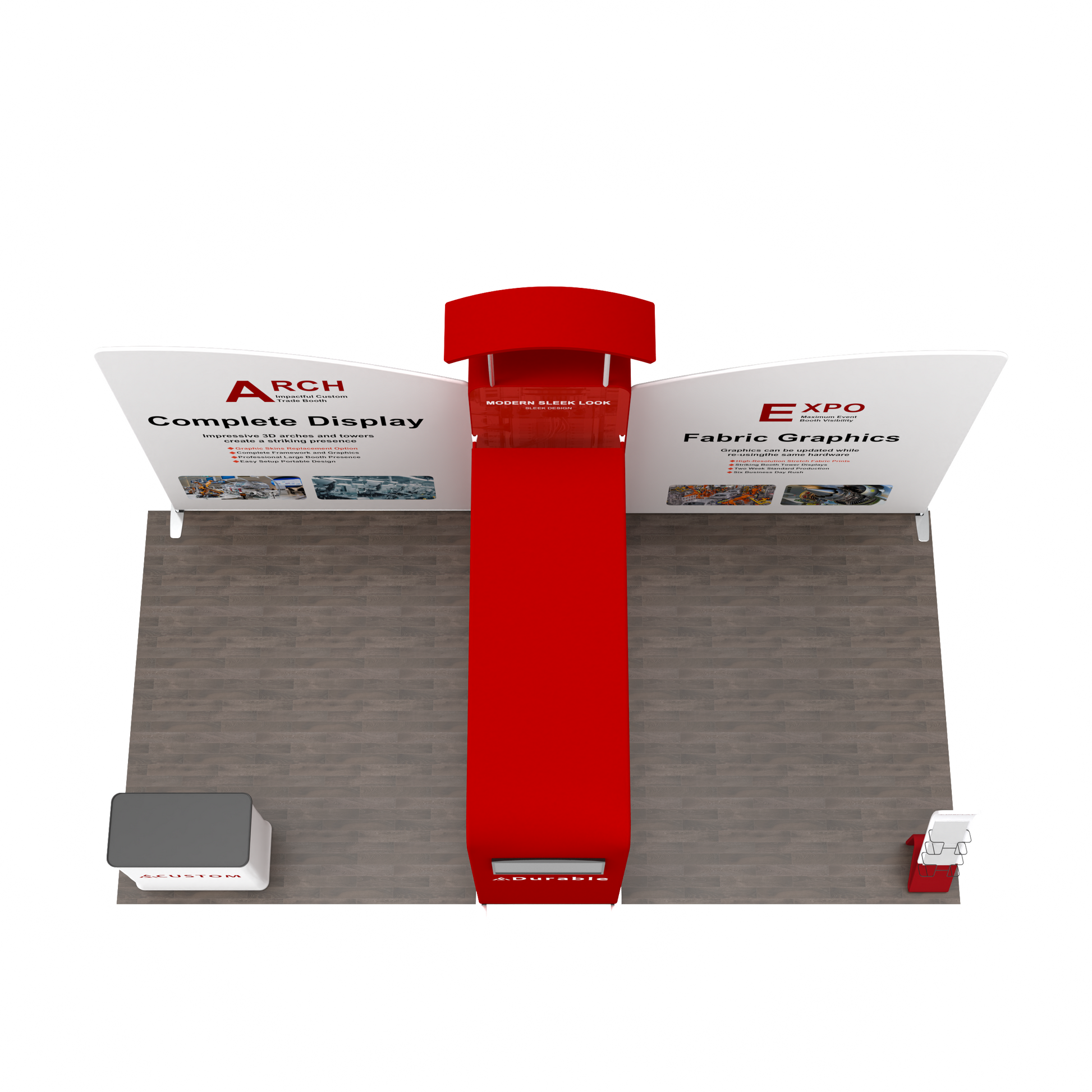 10x20 Trade Show Media Booth 02 - QuickShowDisplay