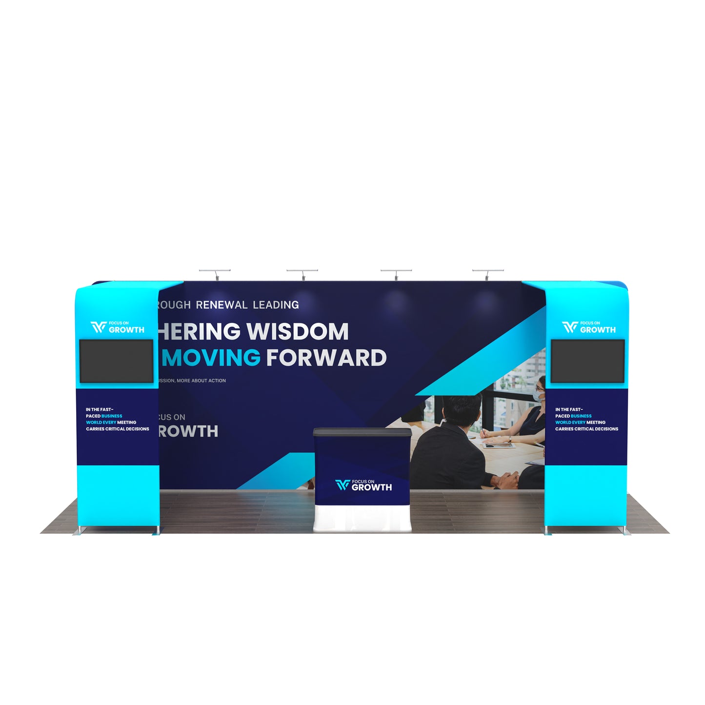 10x20 TenseFlex Media Trade Show Booth - Double Bridge - QuickShowDisplay