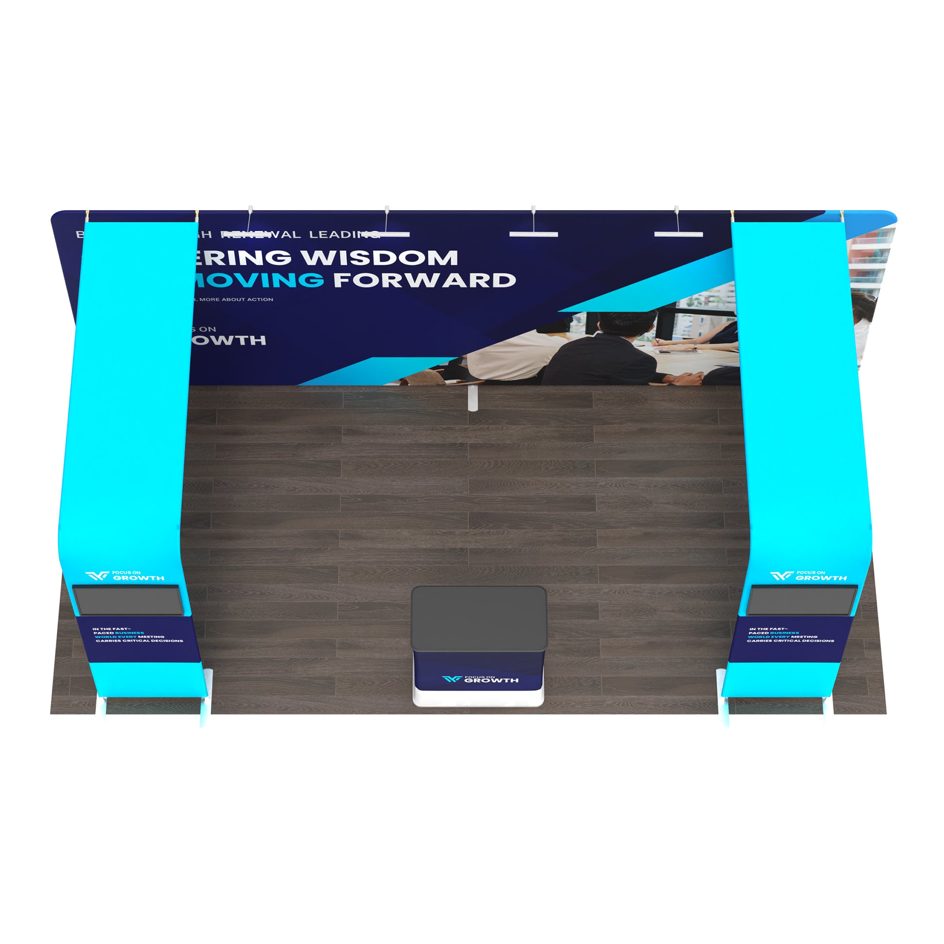 10x20 TenseFlex Media Trade Show Booth - Double Bridge - QuickShowDisplay