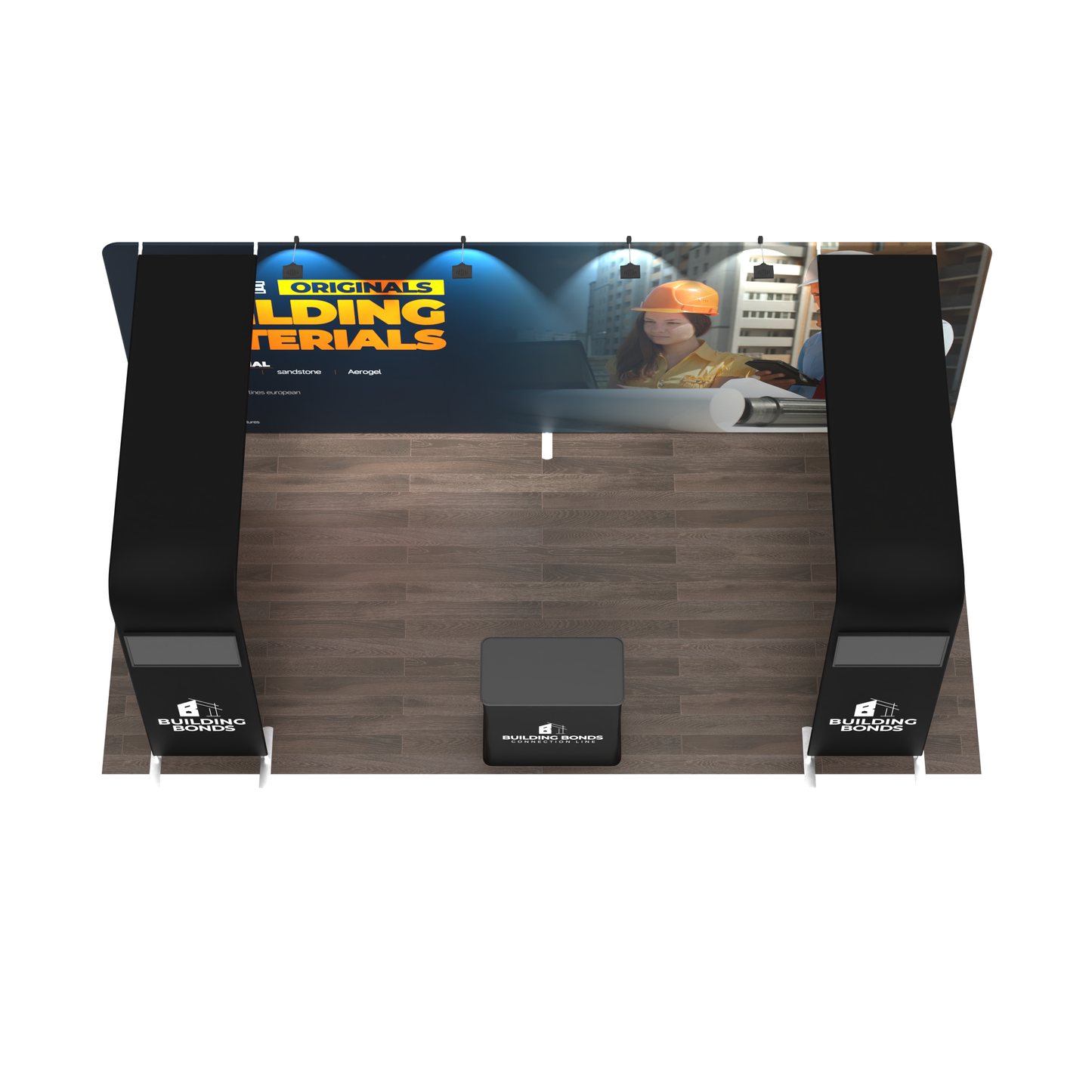10x20 TenseFlex Media Trade Show Displays - Double Bridge