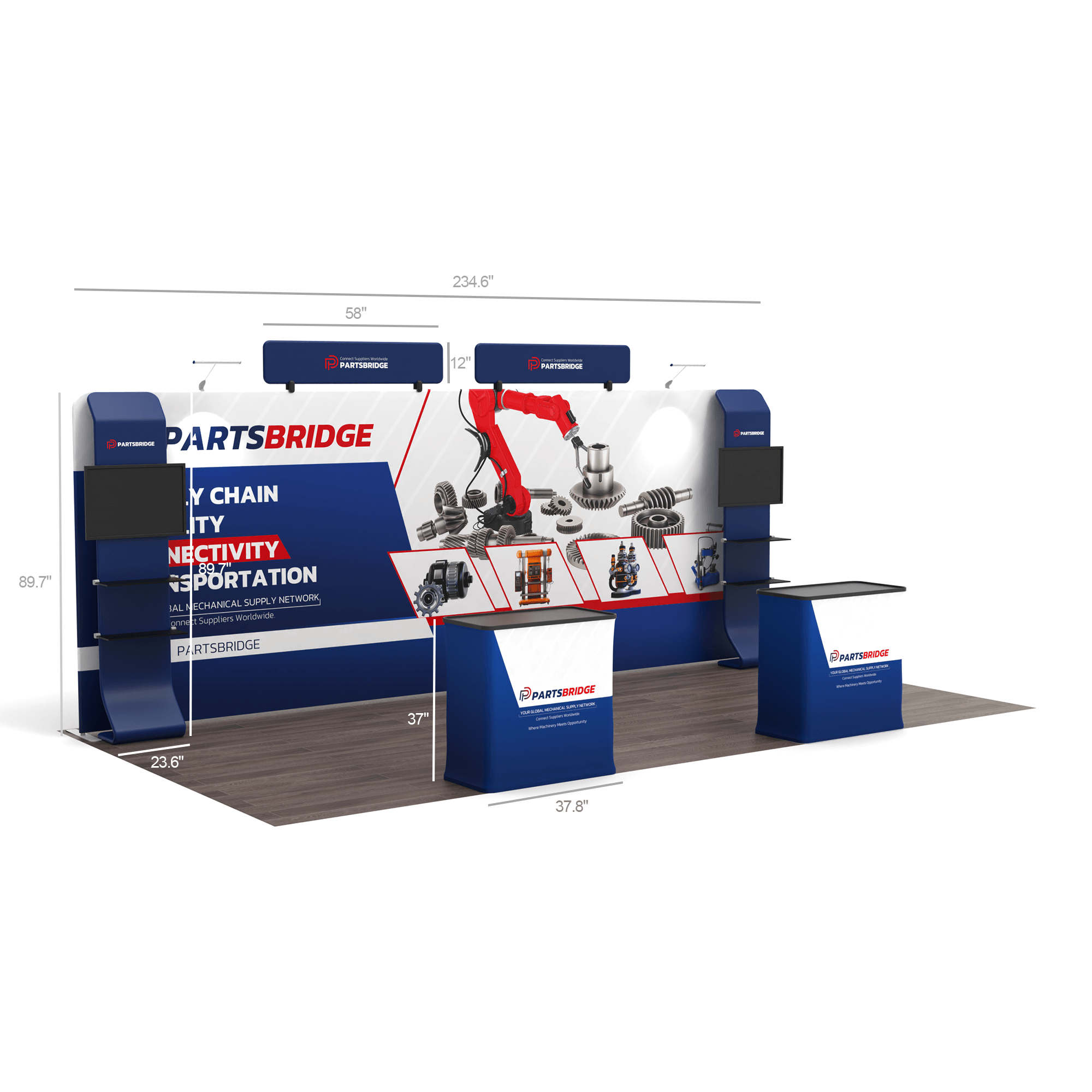 10x20 TenseFlex Media Trade Show Displays - Mega MAX