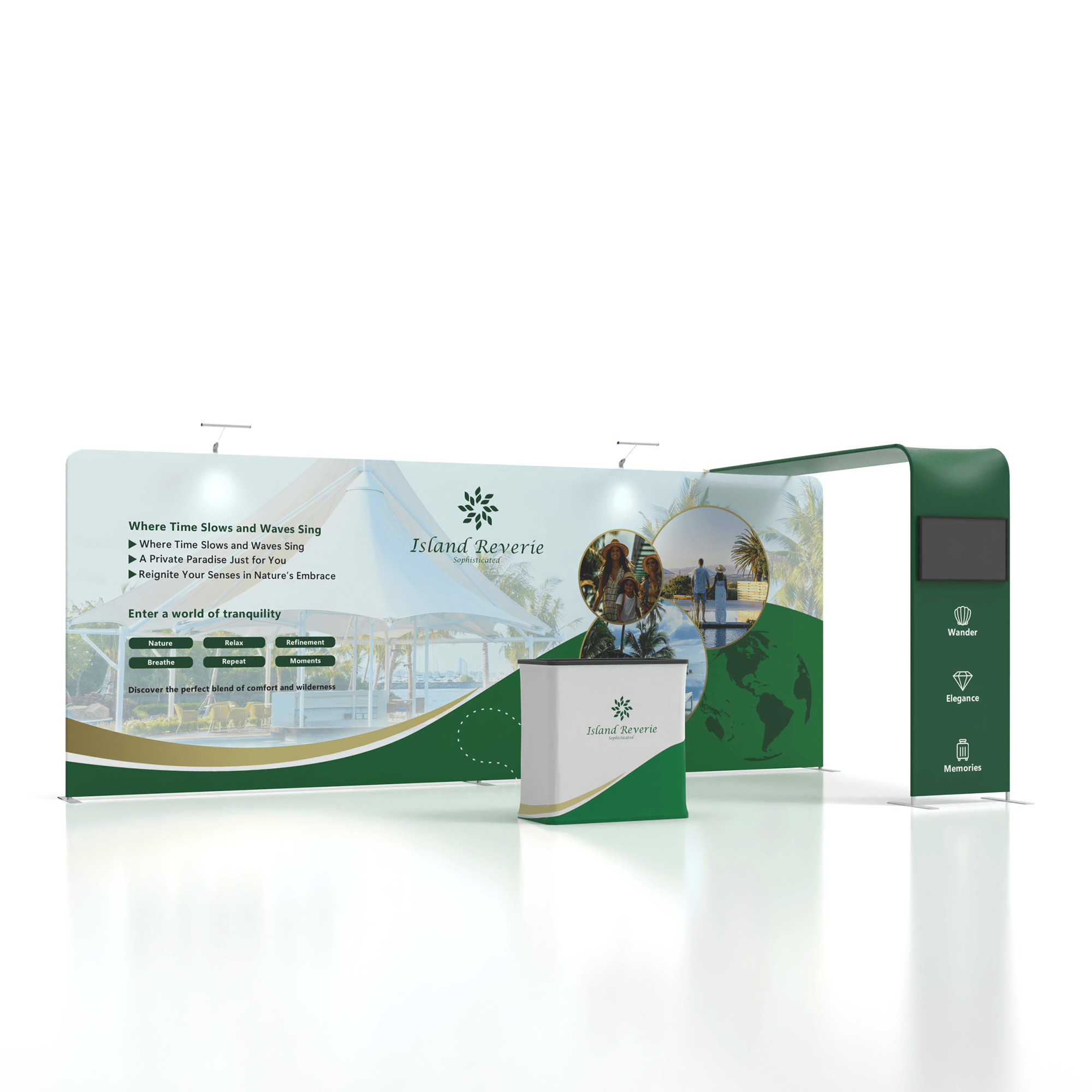 10x20 TenseFlex Media Trade Show Displays - Bridge