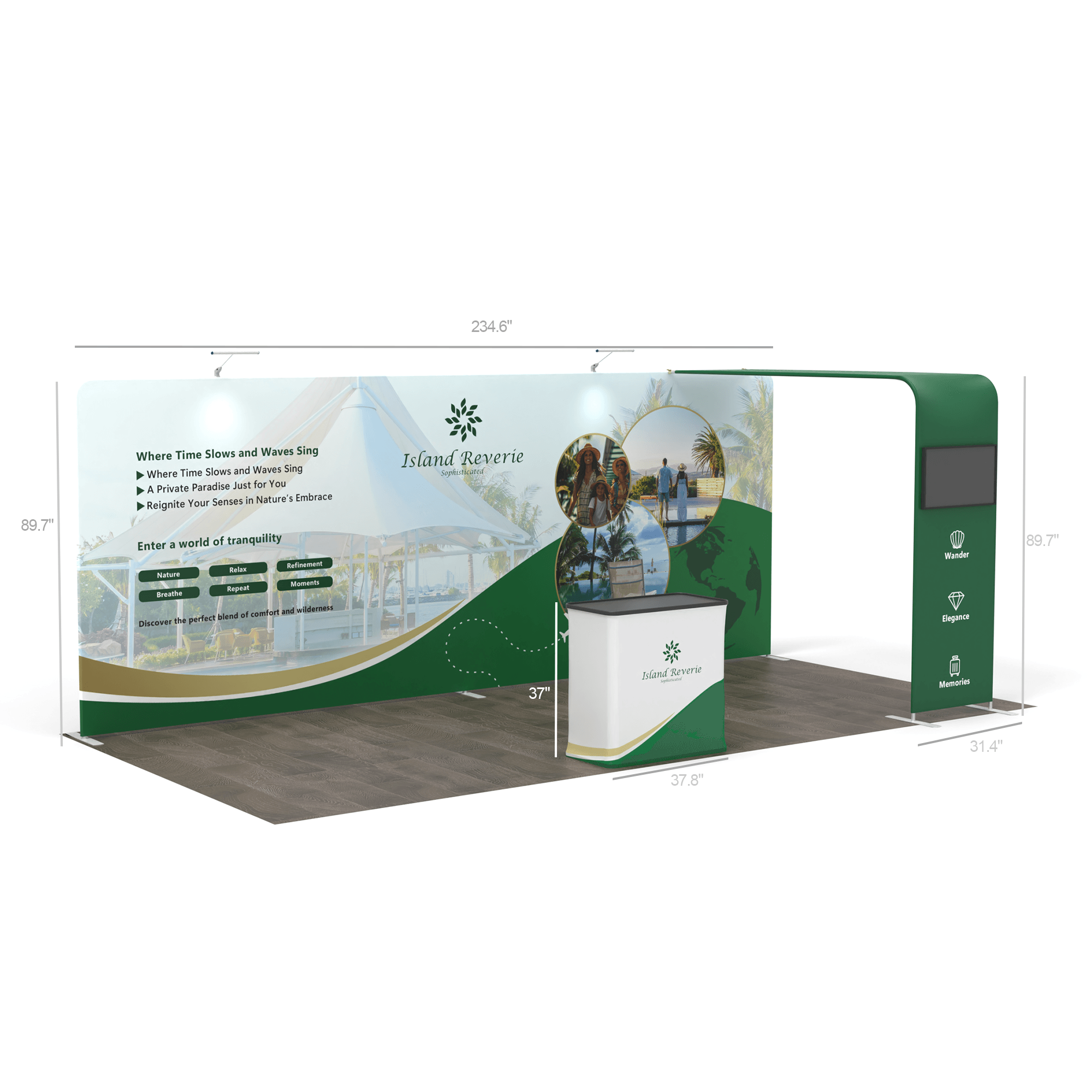 10x20 TenseFlex Media Trade Show Displays - Bridge