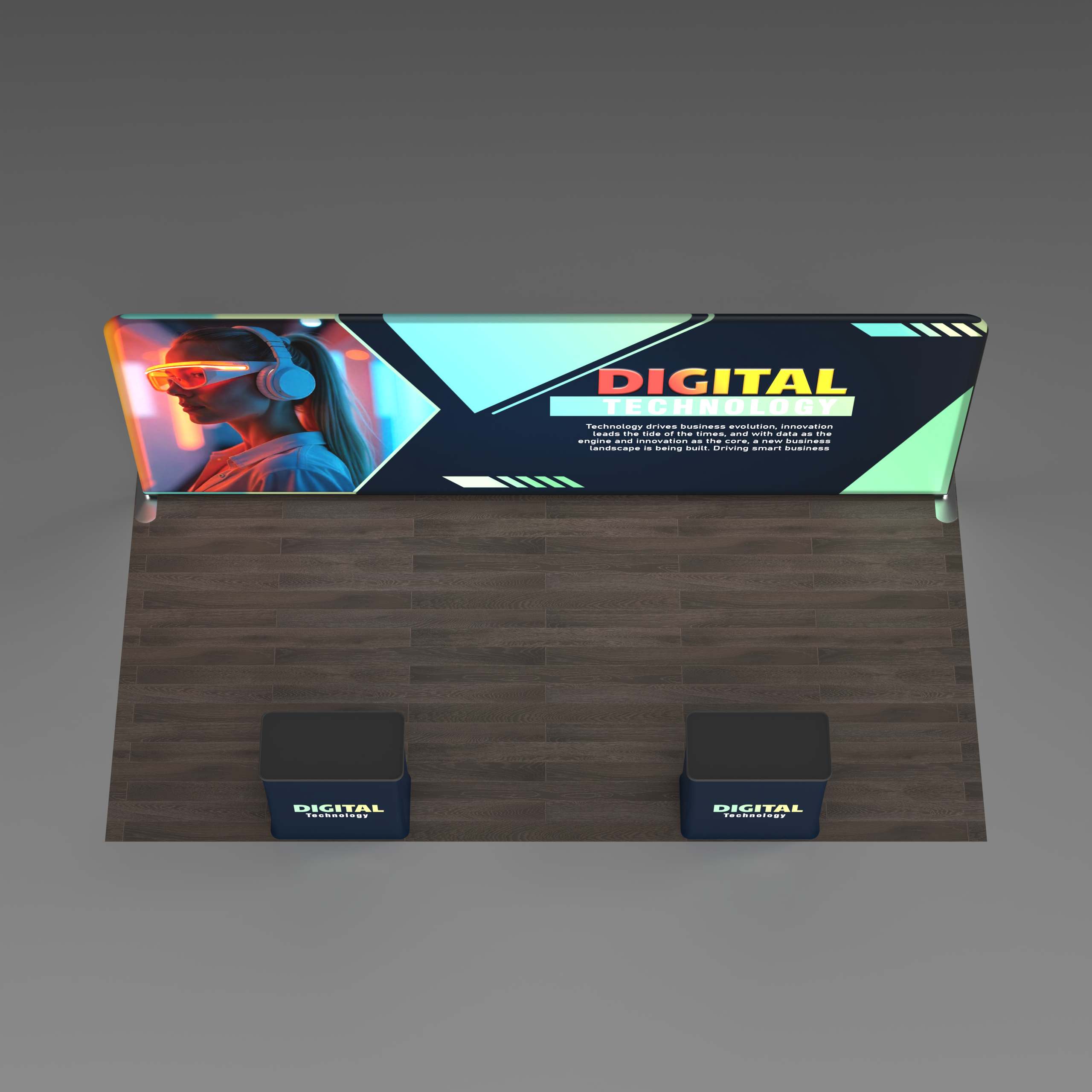10x20 TenseLight Backlit Trade Show Booth - Flat
