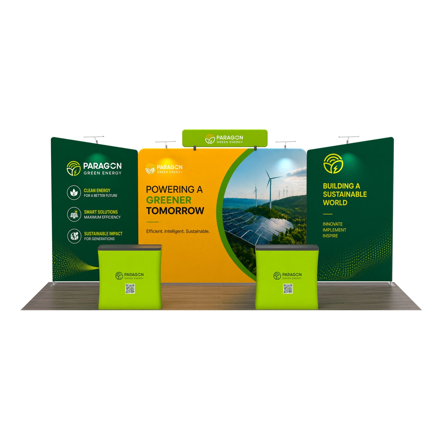 10x20 Angled Wing Fabric Booth | Modular TenseFlex Kit - QuickShowDisplay
