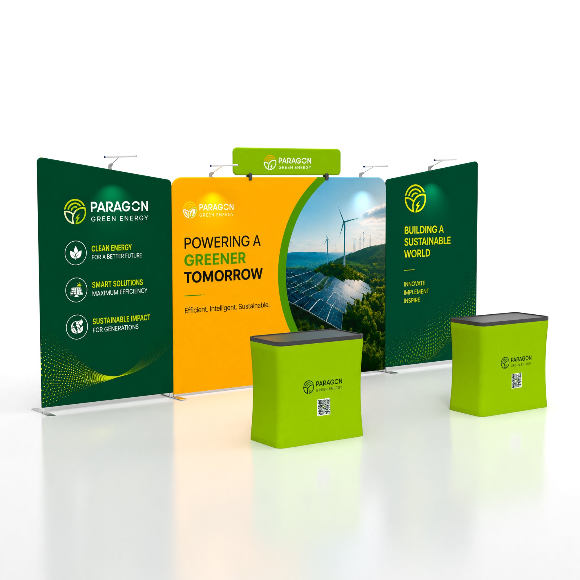 10x20 Angled Wing Fabric Booth | Modular TenseFlex Kit - QuickShowDisplay