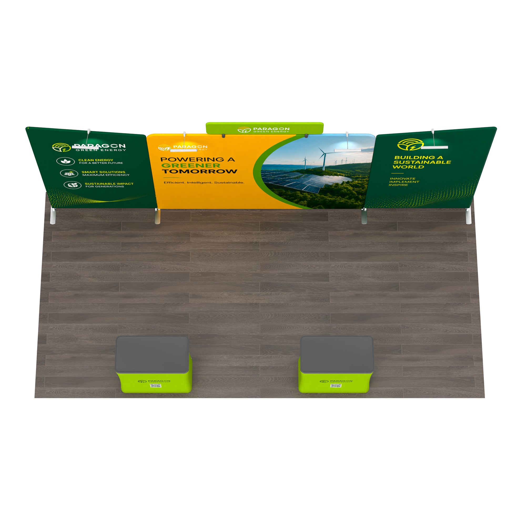 10x20 Angled Wing Fabric Booth | Modular TenseFlex Kit - QuickShowDisplay