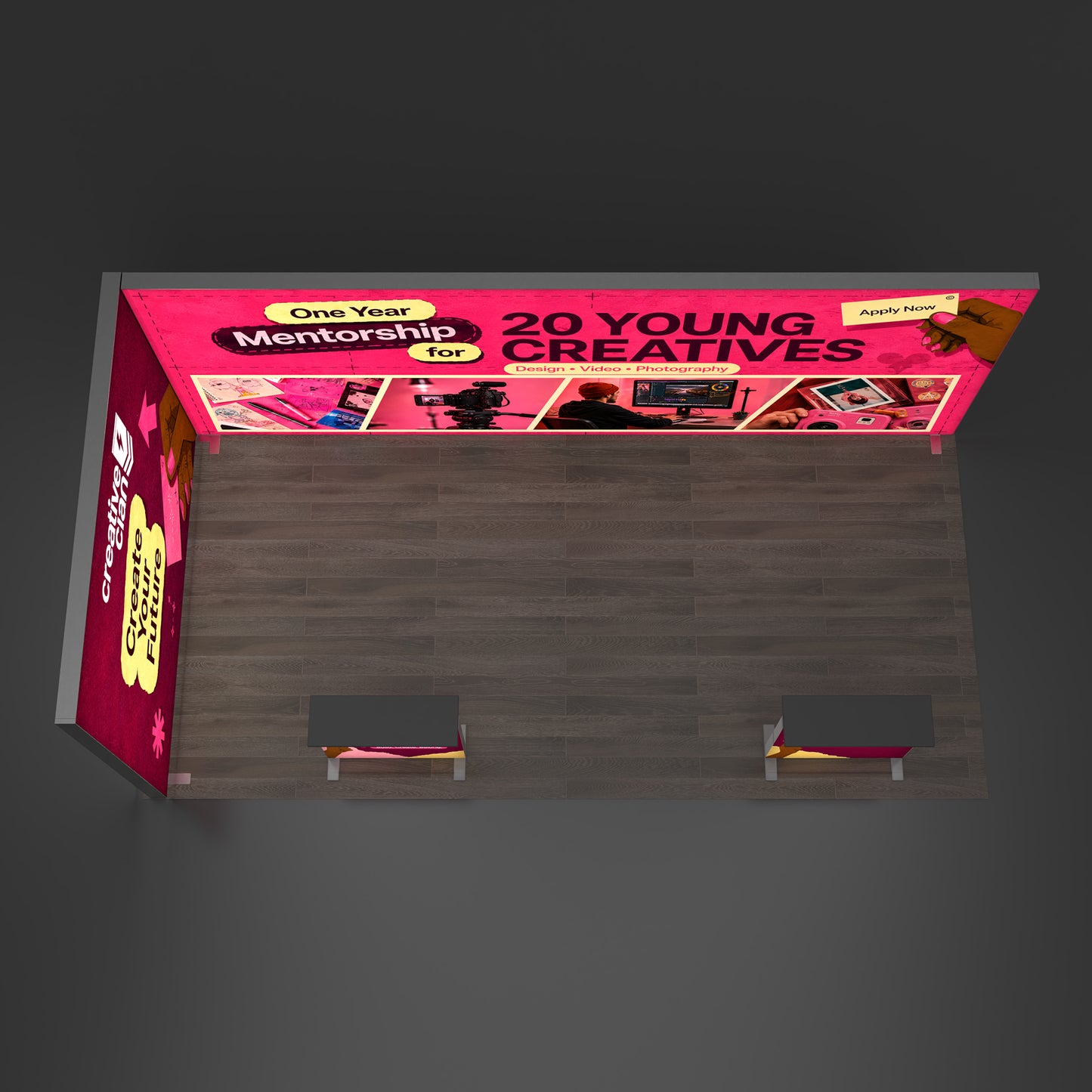 10x20 EdgeLumi™ L-Shaped SEG Backlit Trade Show Booth Display