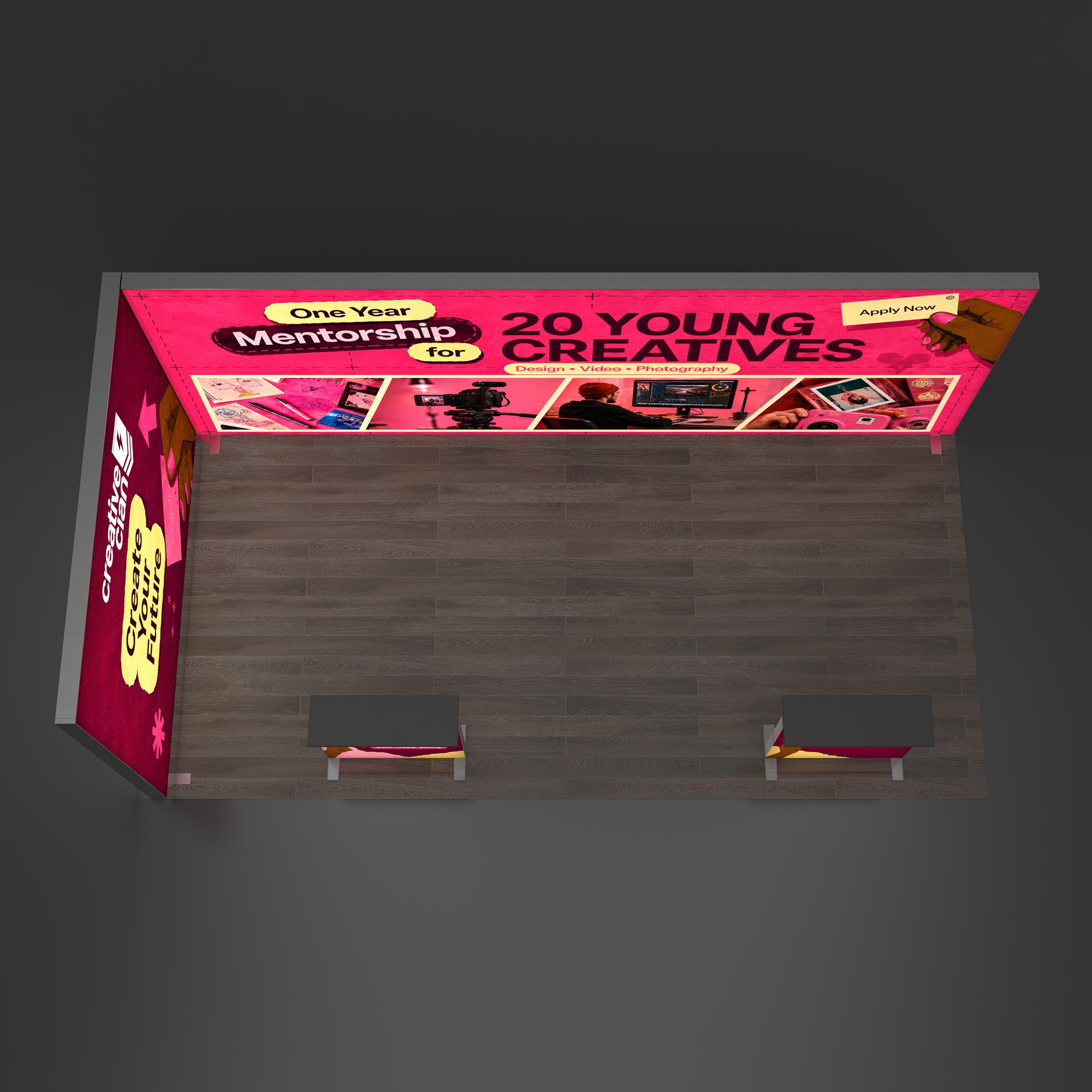 10x20 EdgeLumi™ L-Shaped SEG Backlit Trade Show Booth Display