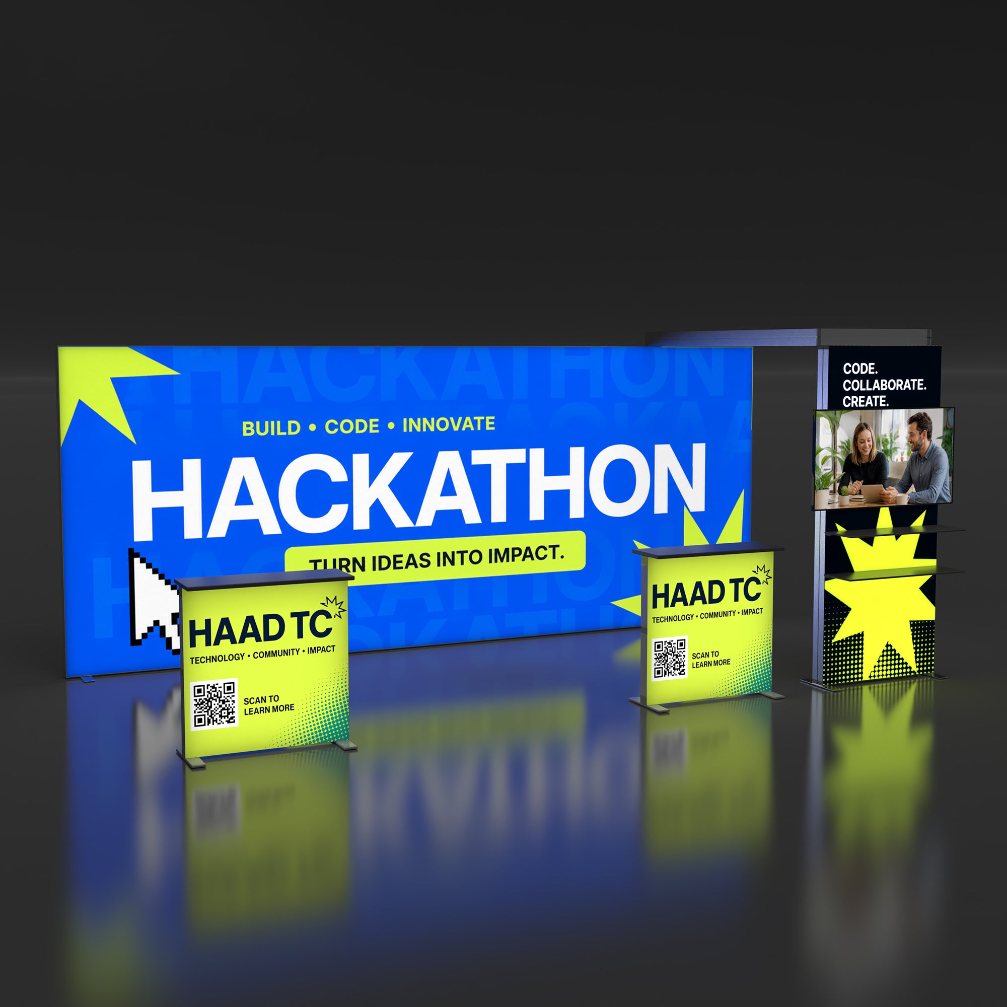 10x20 EdgeLumi™ Media Bridge SEG Backlit Trade Show Booth Display
