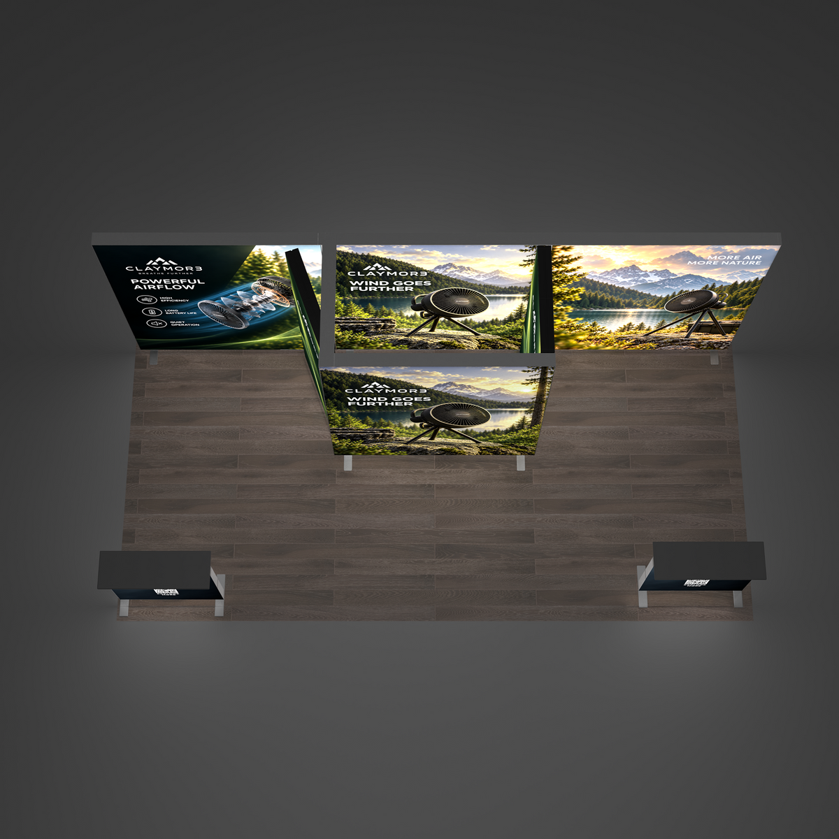 10x20 EdgeLumi™ SEG Backlit Trade Show Booth with Central Storage