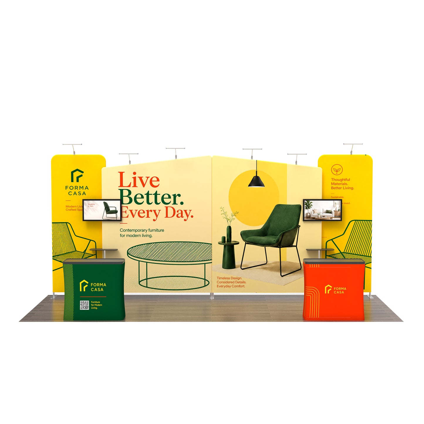 10x20 Media-Ready™ Modular Trade Show Booth Display A