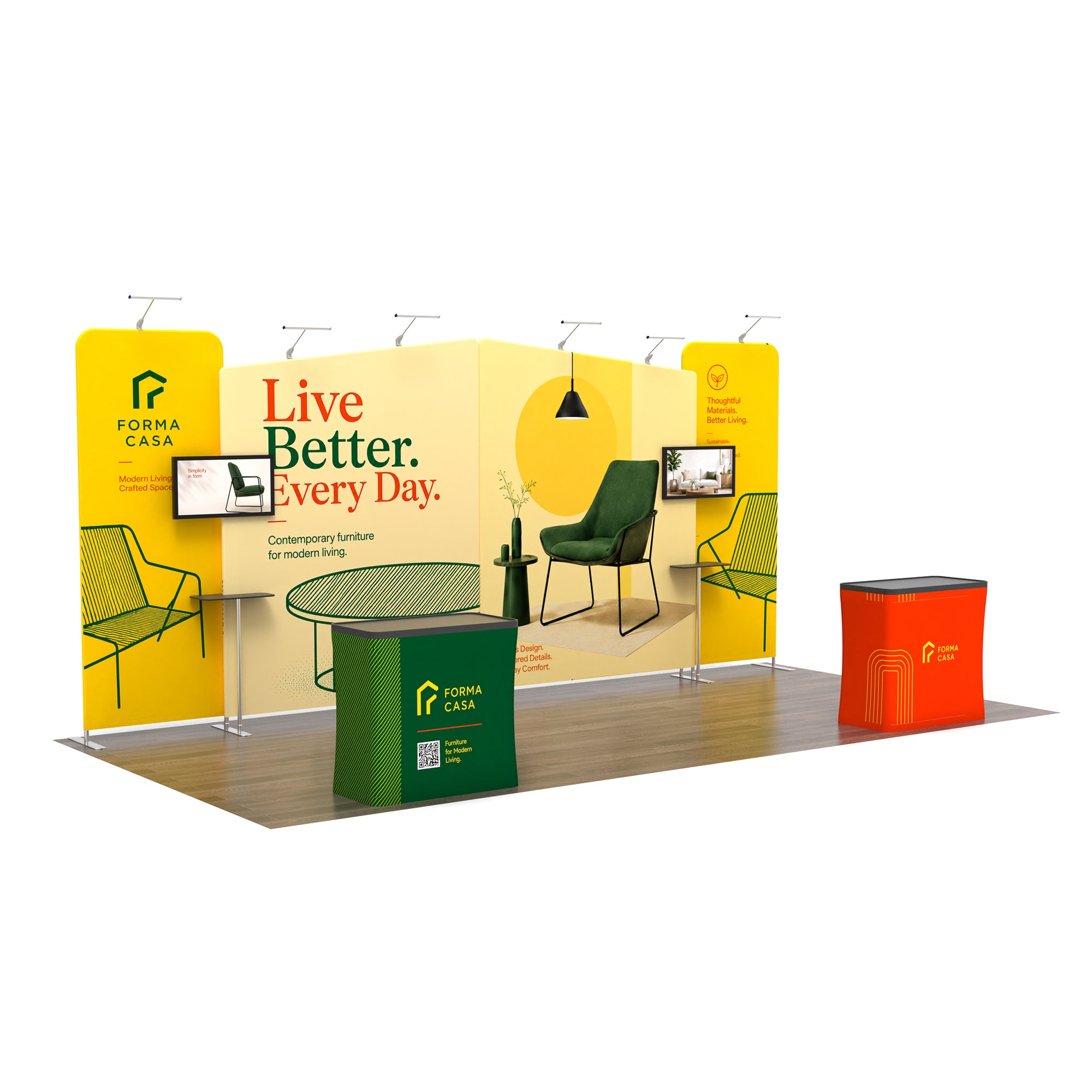 10x20 Media-Ready™ Modular Trade Show Booth Display A