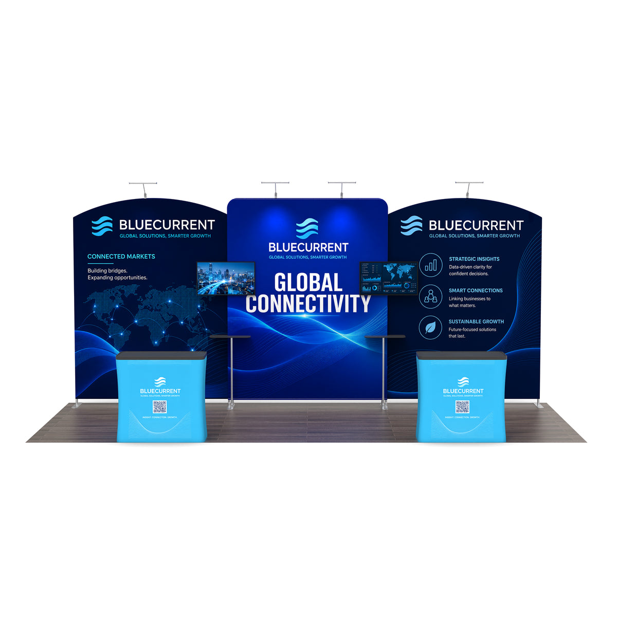 10x20 Media-Ready™ Modular Trade Show Booth Display C - QuickShowDisplay