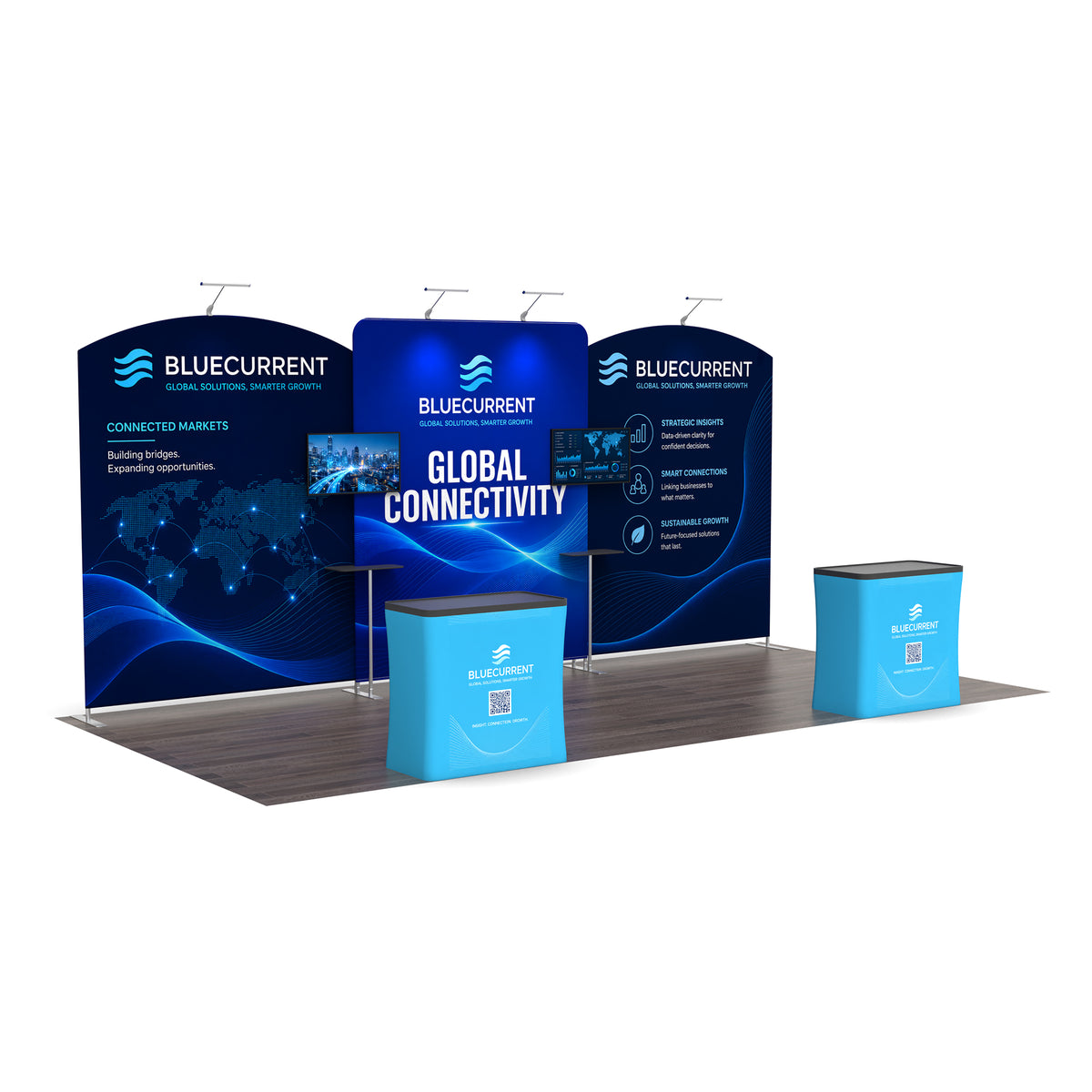 10x20 Media-Ready™ Modular Trade Show Booth Display C - QuickShowDisplay