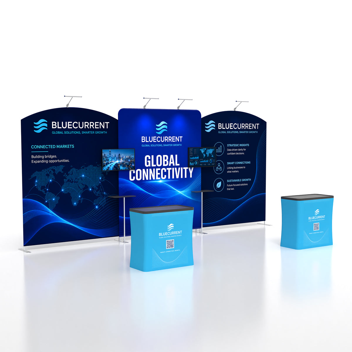 10x20 Media-Ready™ Modular Trade Show Booth Display C - QuickShowDisplay