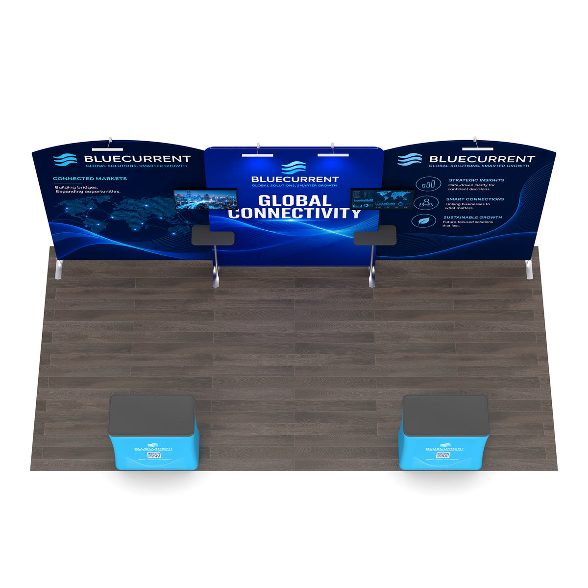 10x20 Media-Ready™ Modular Trade Show Booth Display C - QuickShowDisplay