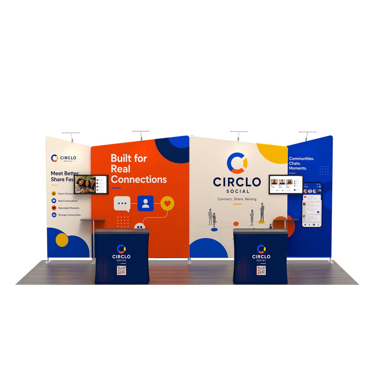 10x20 Media-Ready™ Modular Trade Show Booth Display D