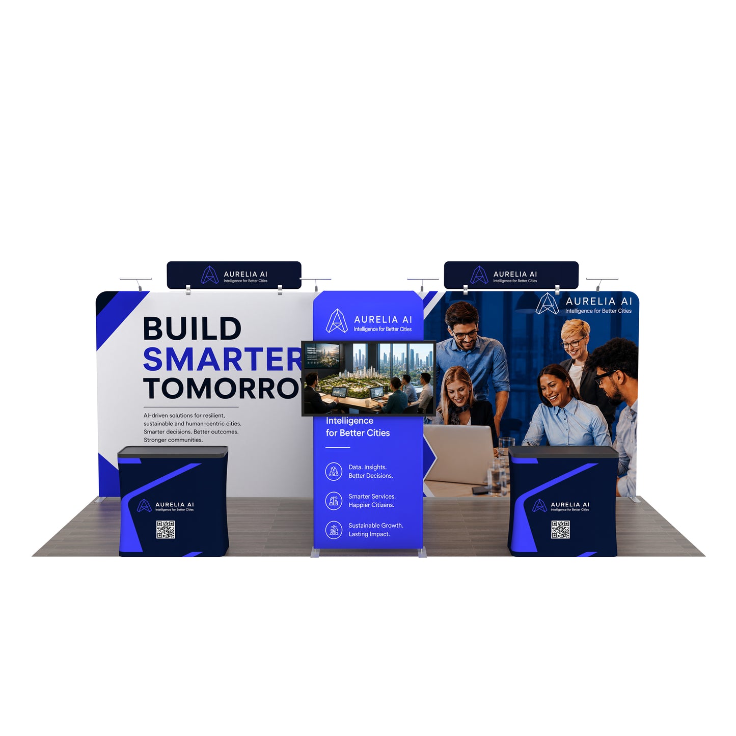 10x20 TenseFlex™ MAX Media Trade Show Booth Display