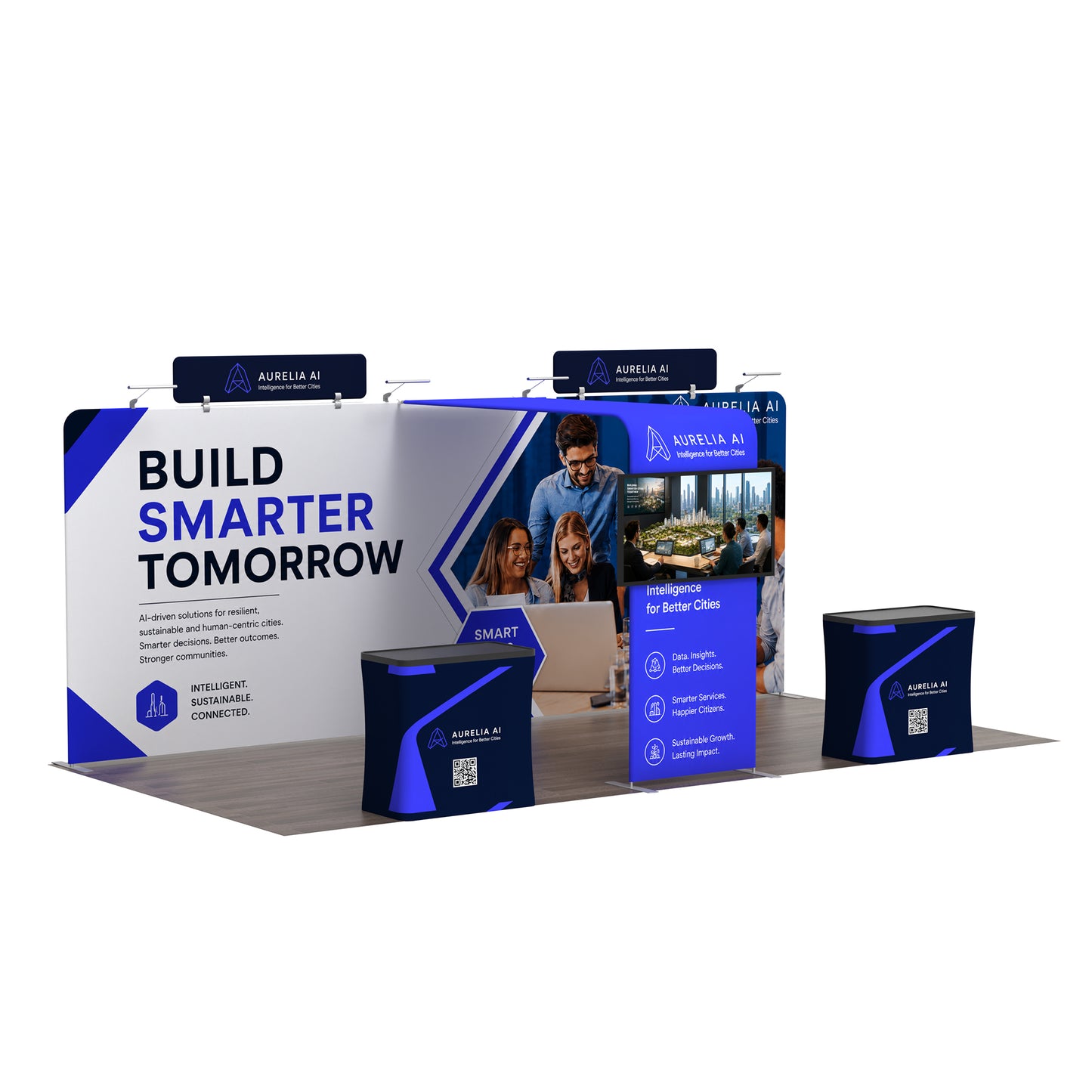 10x20 TenseFlex™ MAX Media Trade Show Booth Display