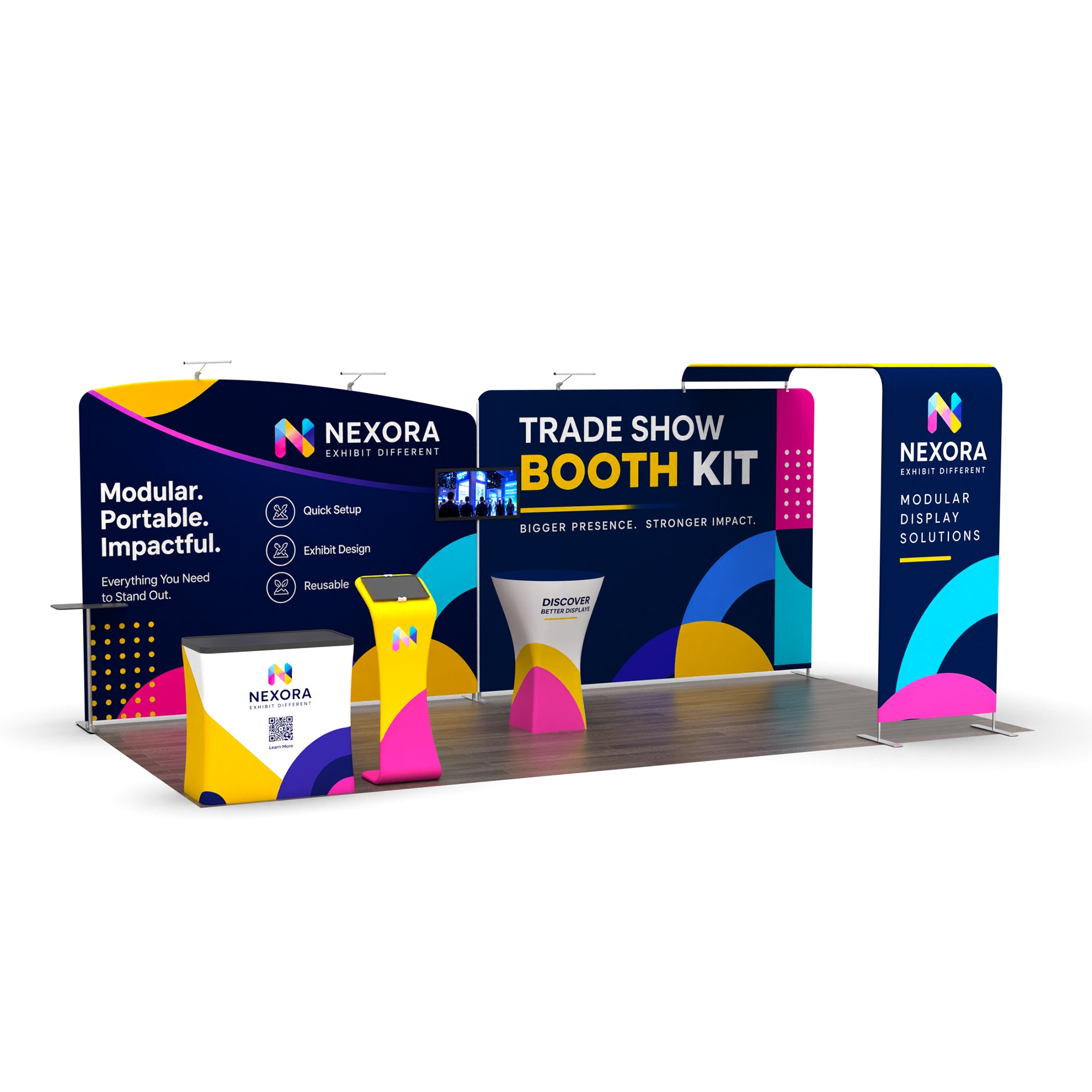 10x20 Media-Ready™ Modular Trade Show Booth Display 03 - QuickShowDisplay