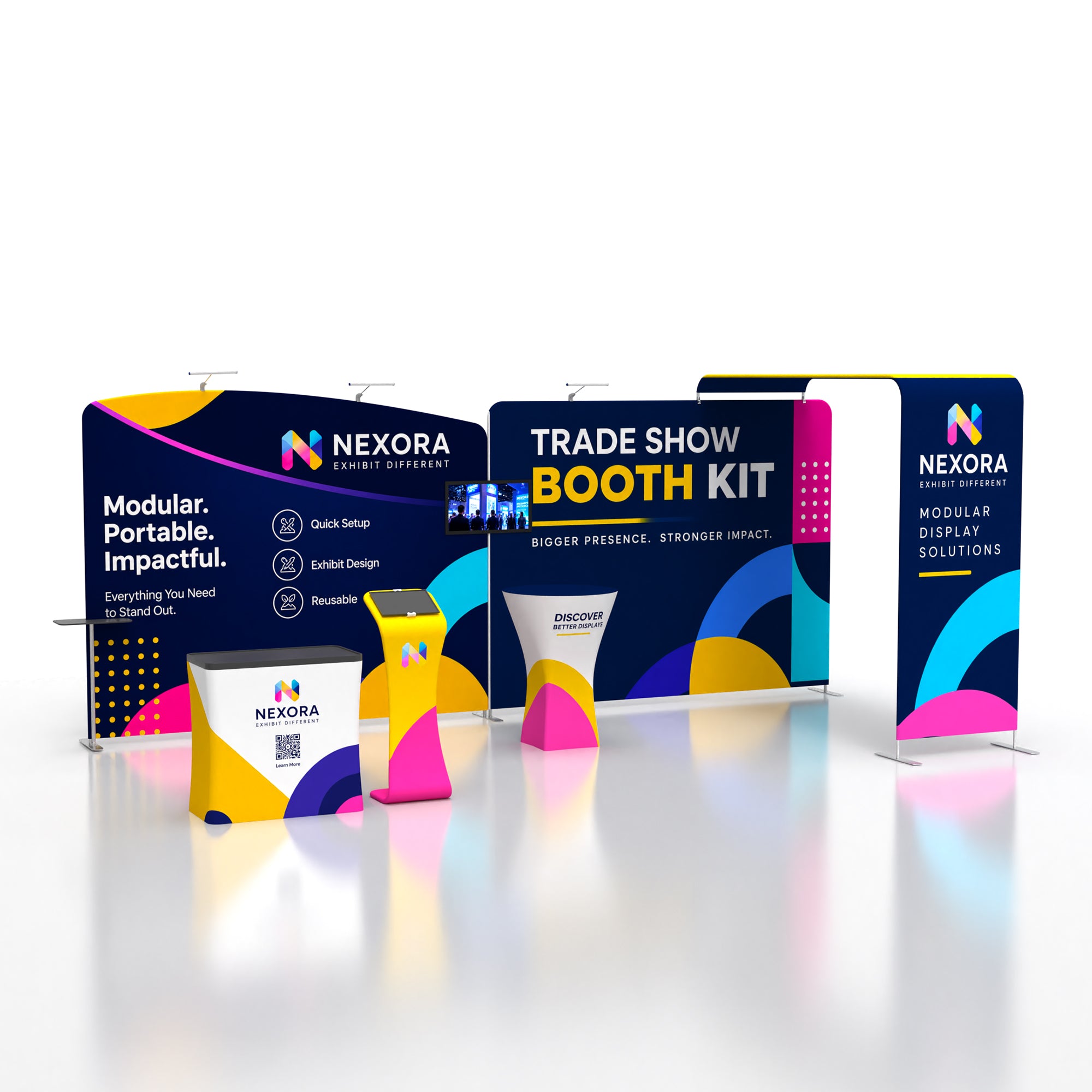 10x20 Media-Ready™ Modular Trade Show Booth Display 03 - QuickShowDisplay