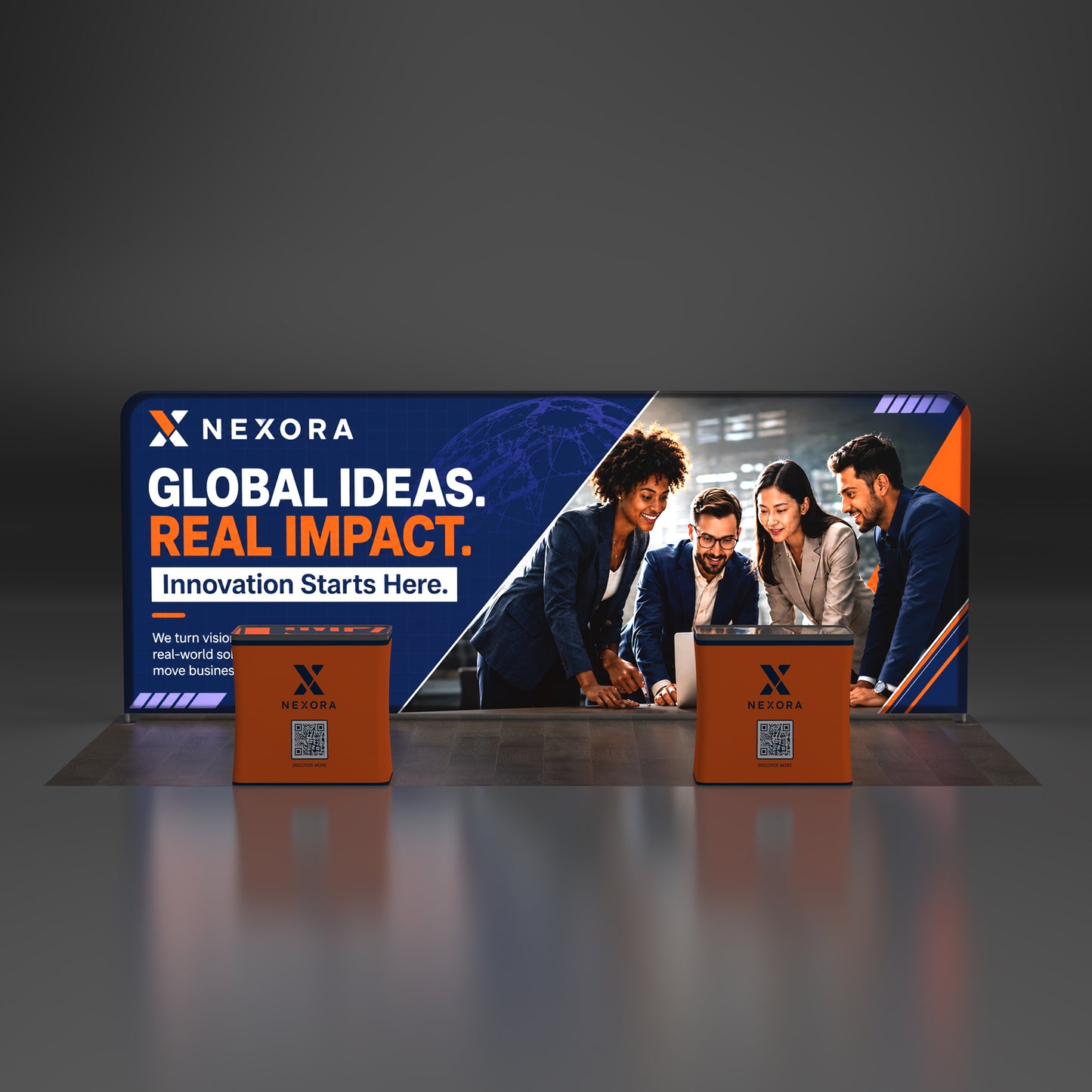 10x20 TenseLight™ Backlit Trade Show Booth Display - QuickShowDisplay