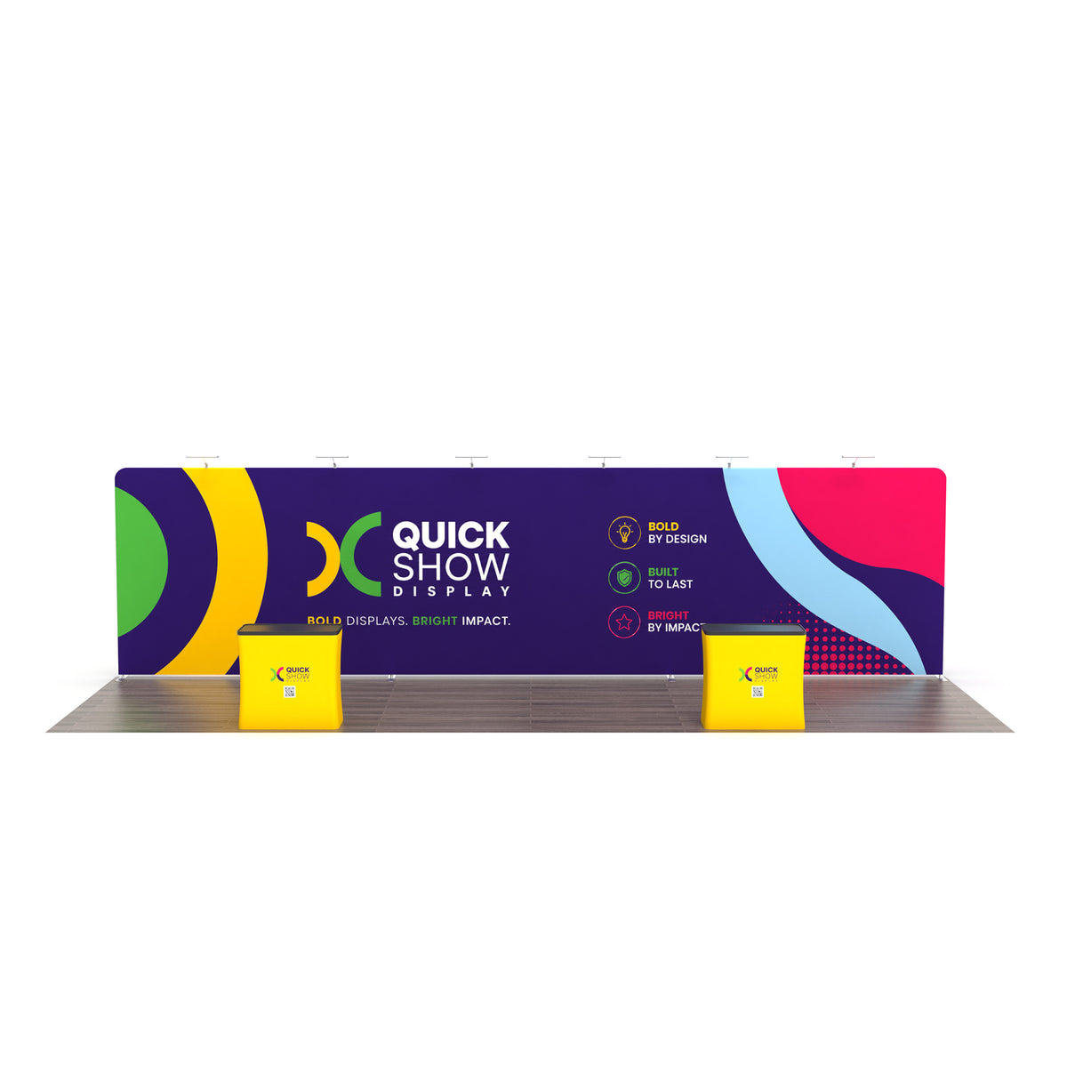 10x30 TenseFlex™ Straight Trade Show Booth Display - QuickShowDisplay