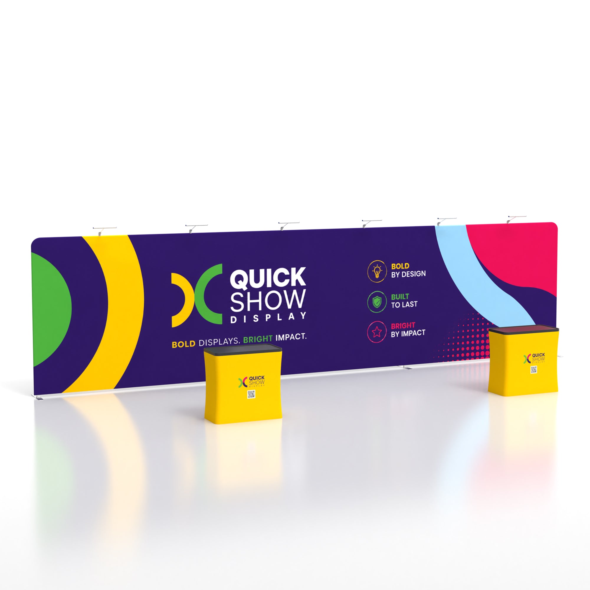 10x30 TenseFlex™ Straight Trade Show Booth Display - QuickShowDisplay