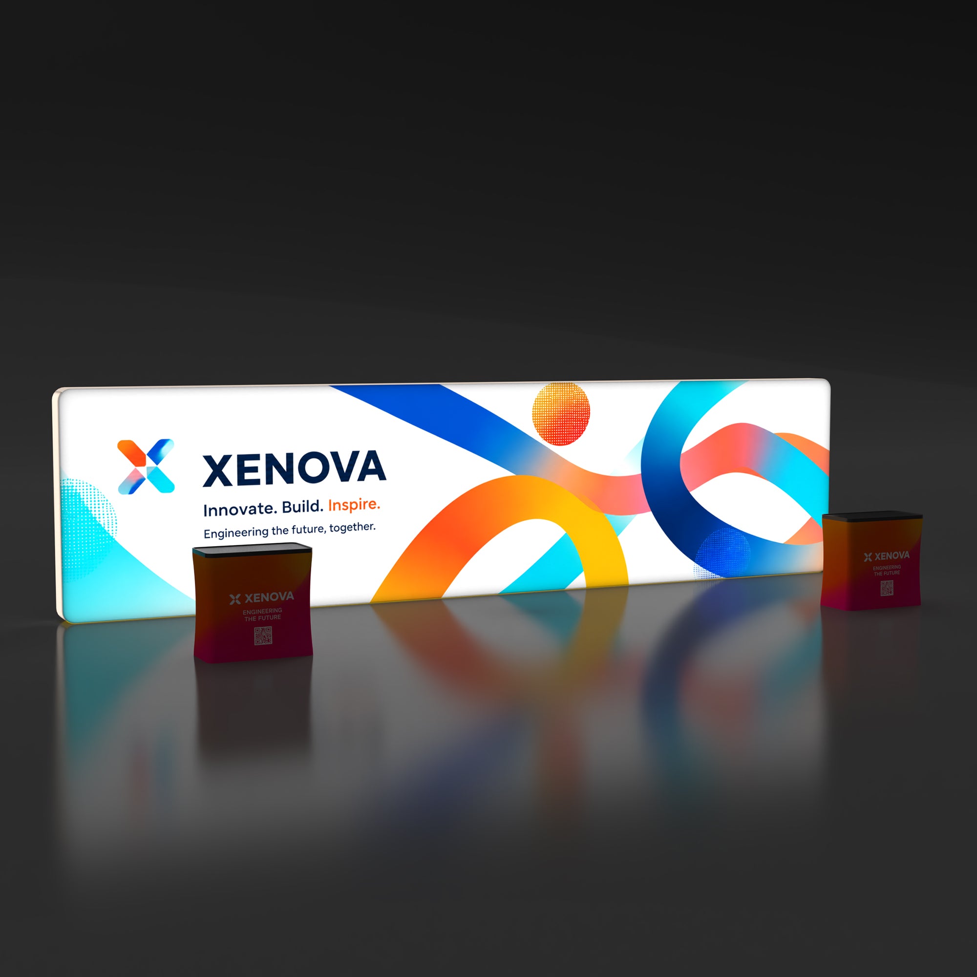 10x30 TenseLight™ Straight Backlit Trade Show Booth Display Wall - QuickShowDisplay