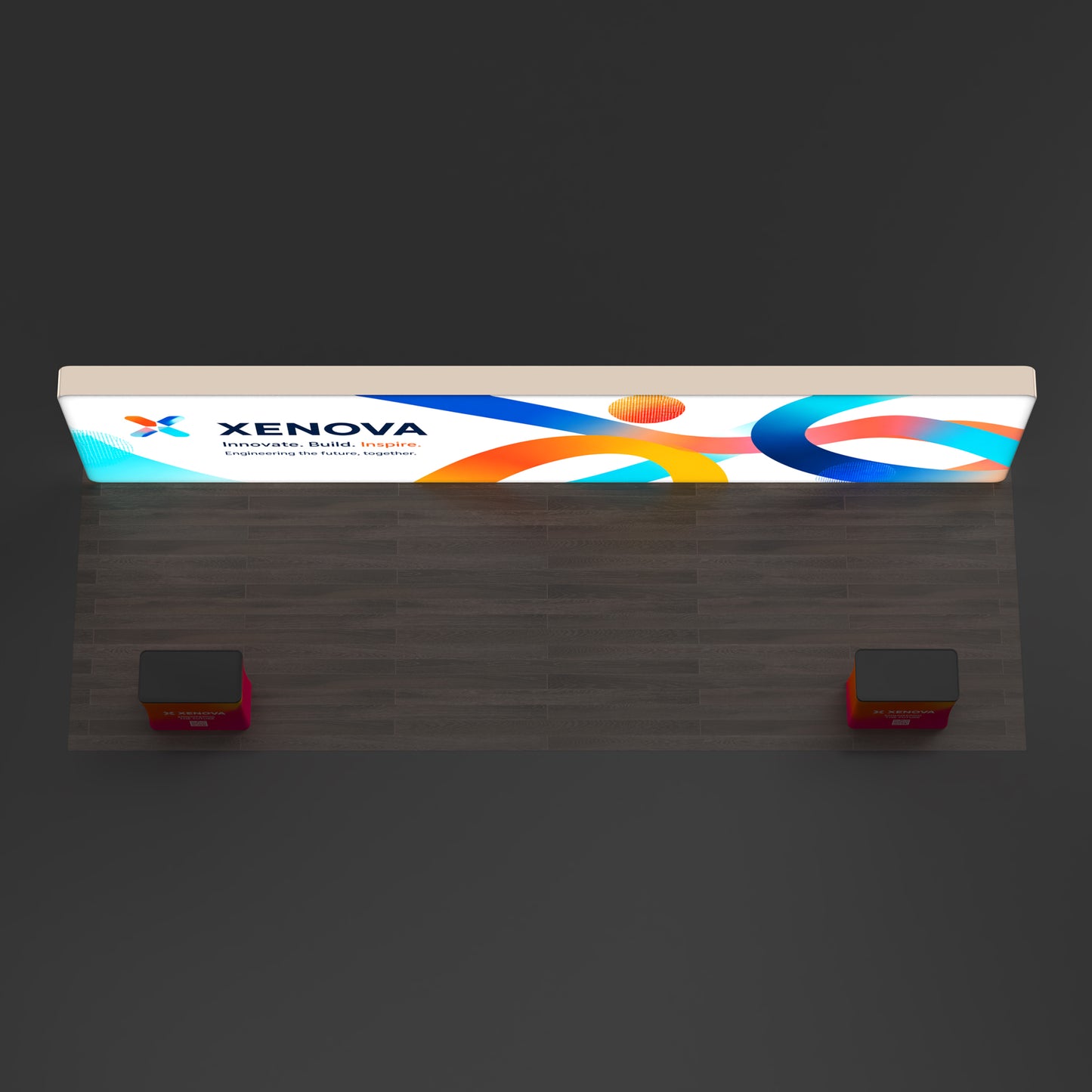 10x30 TenseLight™ Straight Backlit Trade Show Booth Display Wall - QuickShowDisplay