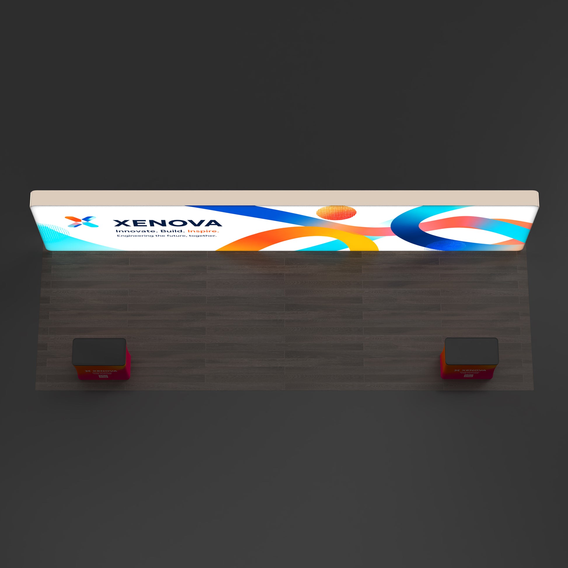 10x30 TenseLight™ Straight Backlit Trade Show Booth Display Wall - QuickShowDisplay