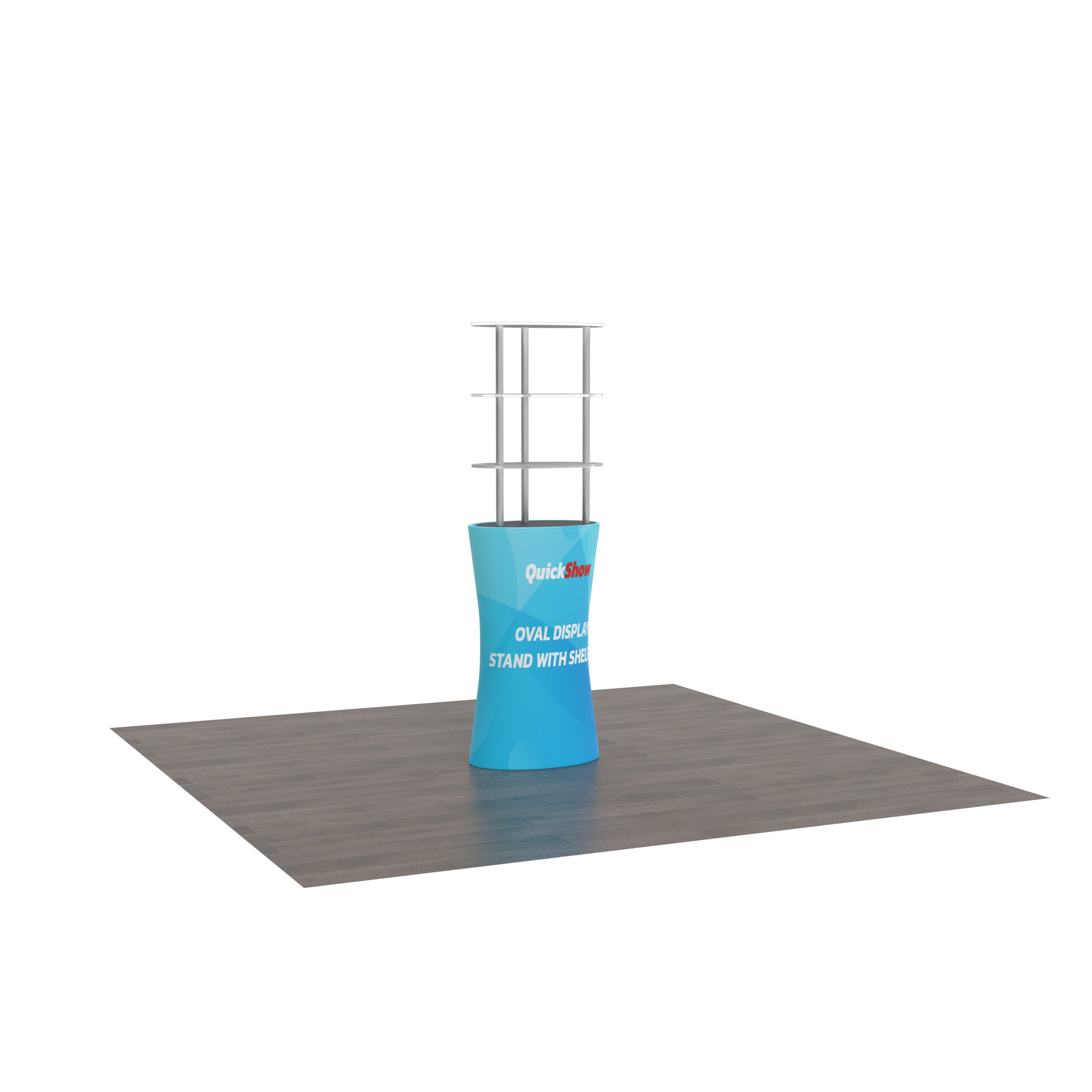 Oval Display Stand with Shelving - QuickShowDisplay