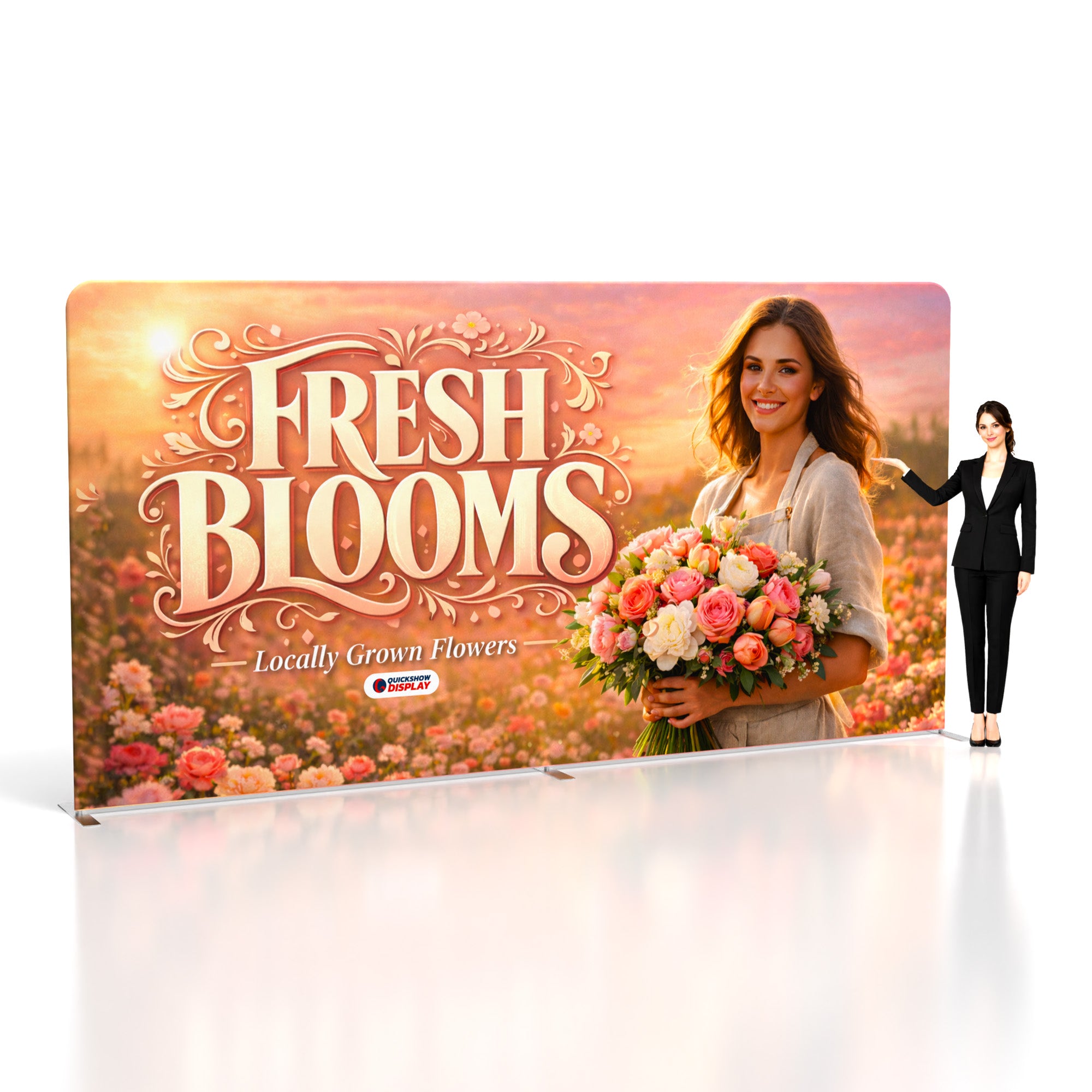 15ft TenseFlex™ Fabric Backdrop-Straight - QuickShowDisplay