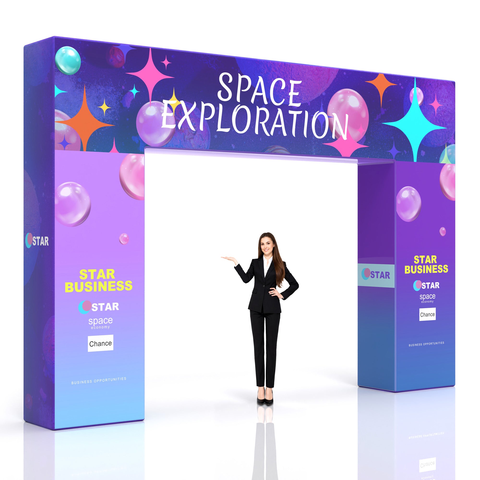 Custom 360 Brand Visibility Rectangle Trade Show Arch Display