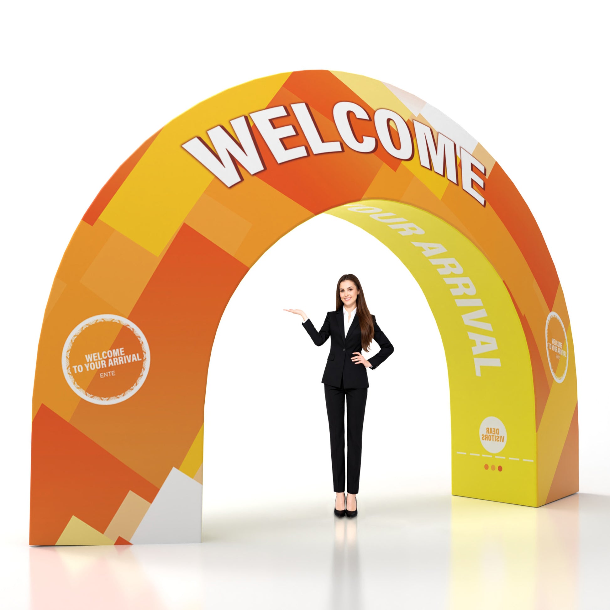 Custom 360 Brand Visibility Triangle Trade Show Arch Display - QuickShowDisplay
