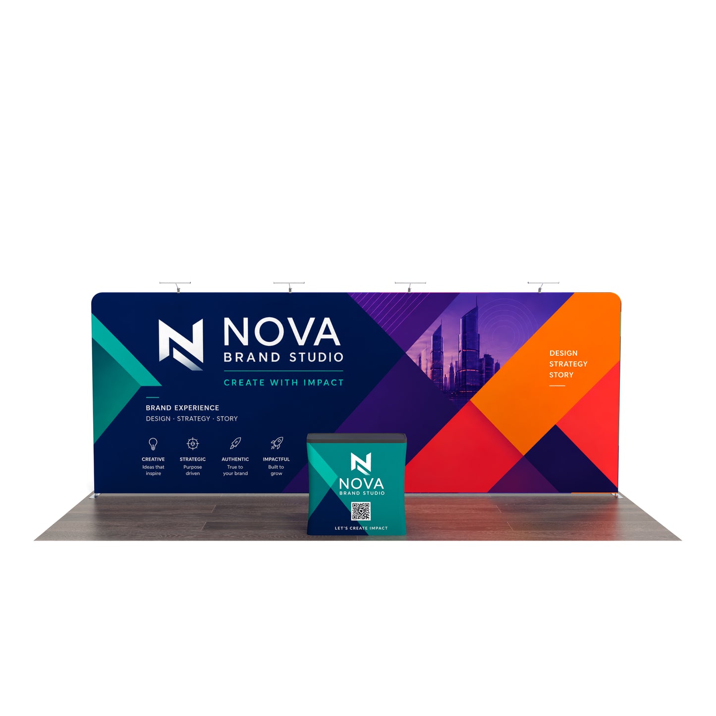 10x20 TenseFlex™ Straight Trade Show Booth Display