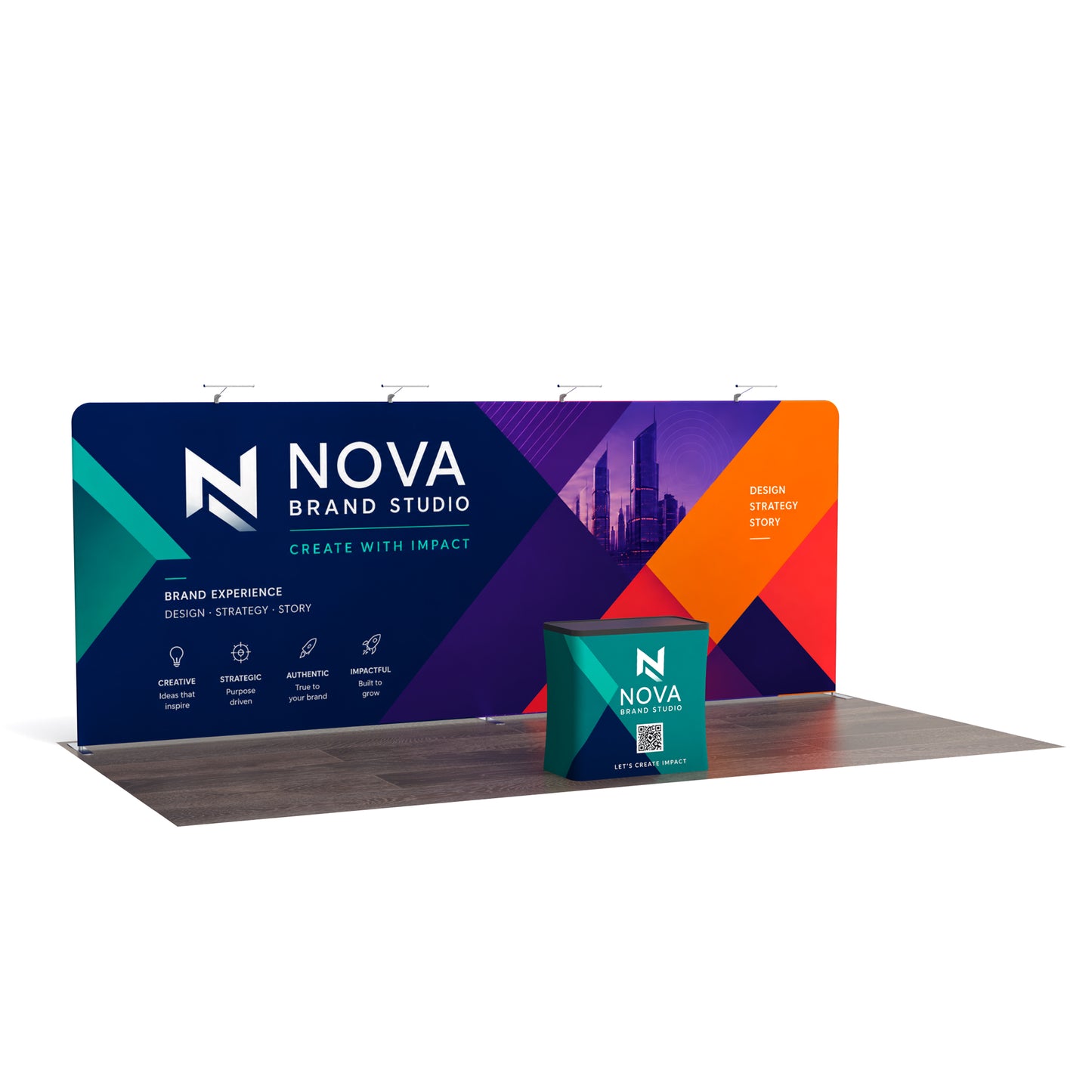 10x20 TenseFlex™ Straight Trade Show Booth Display